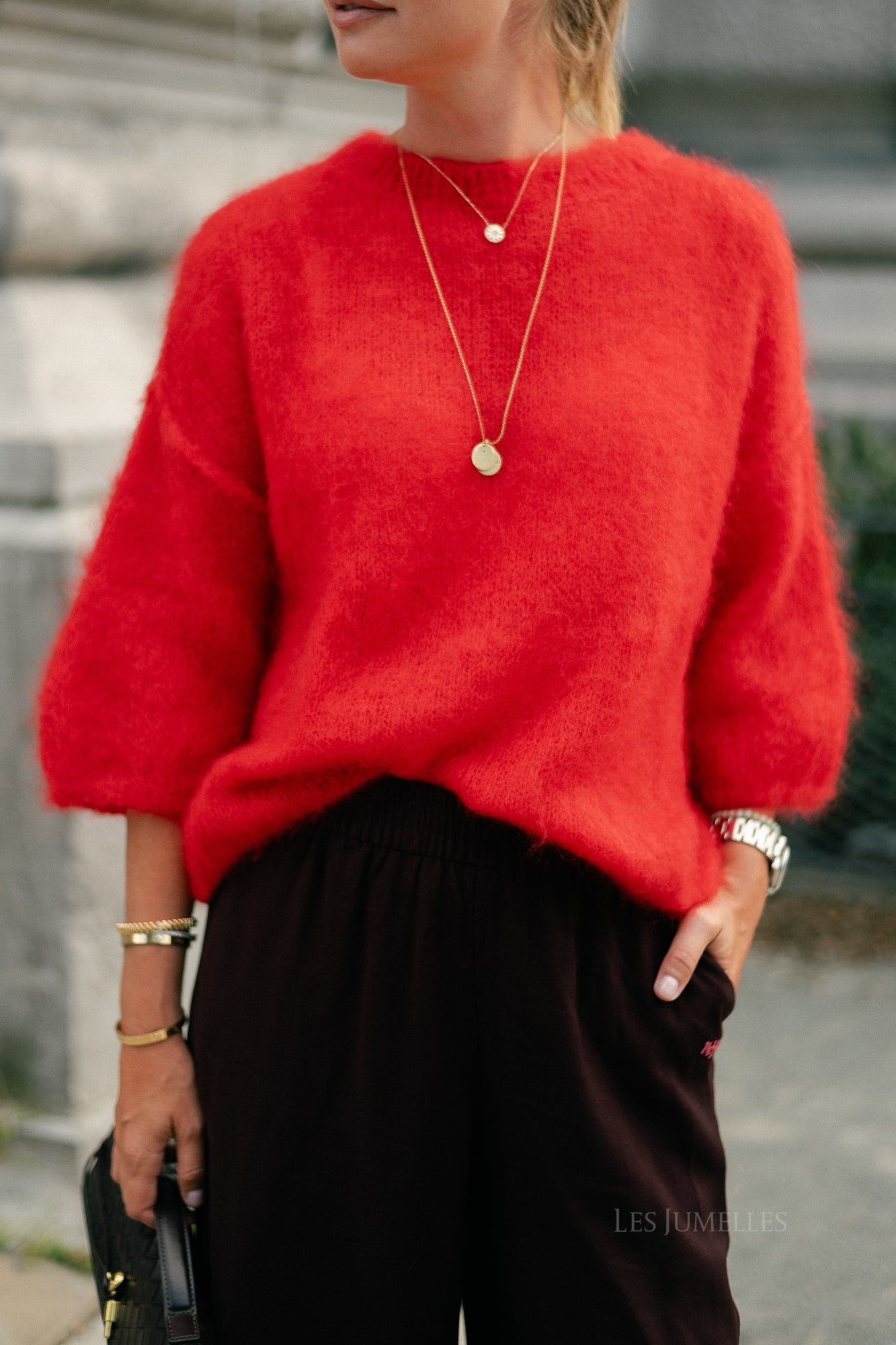 Elsie knitted jumper red