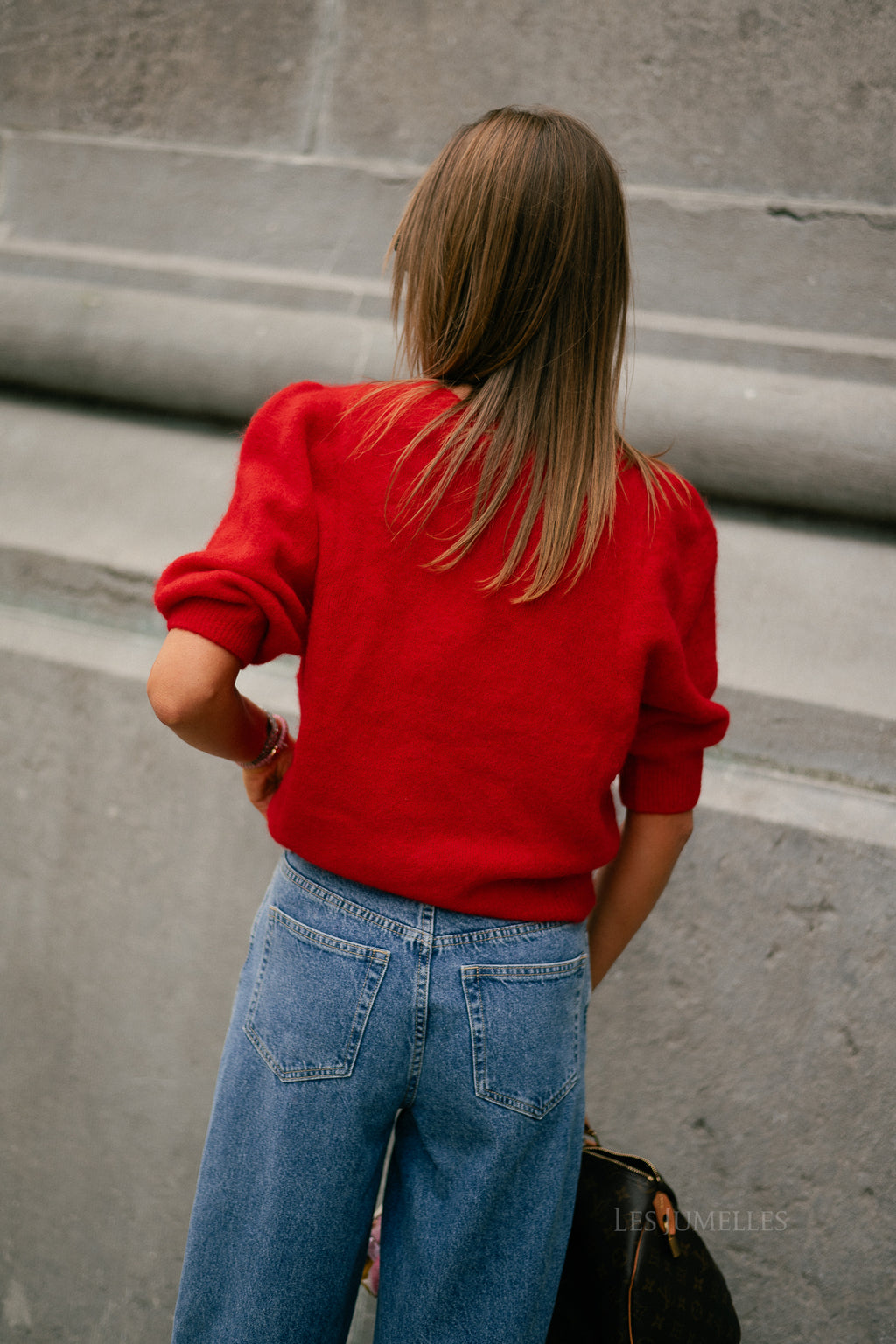Megan SS knitted jumper red