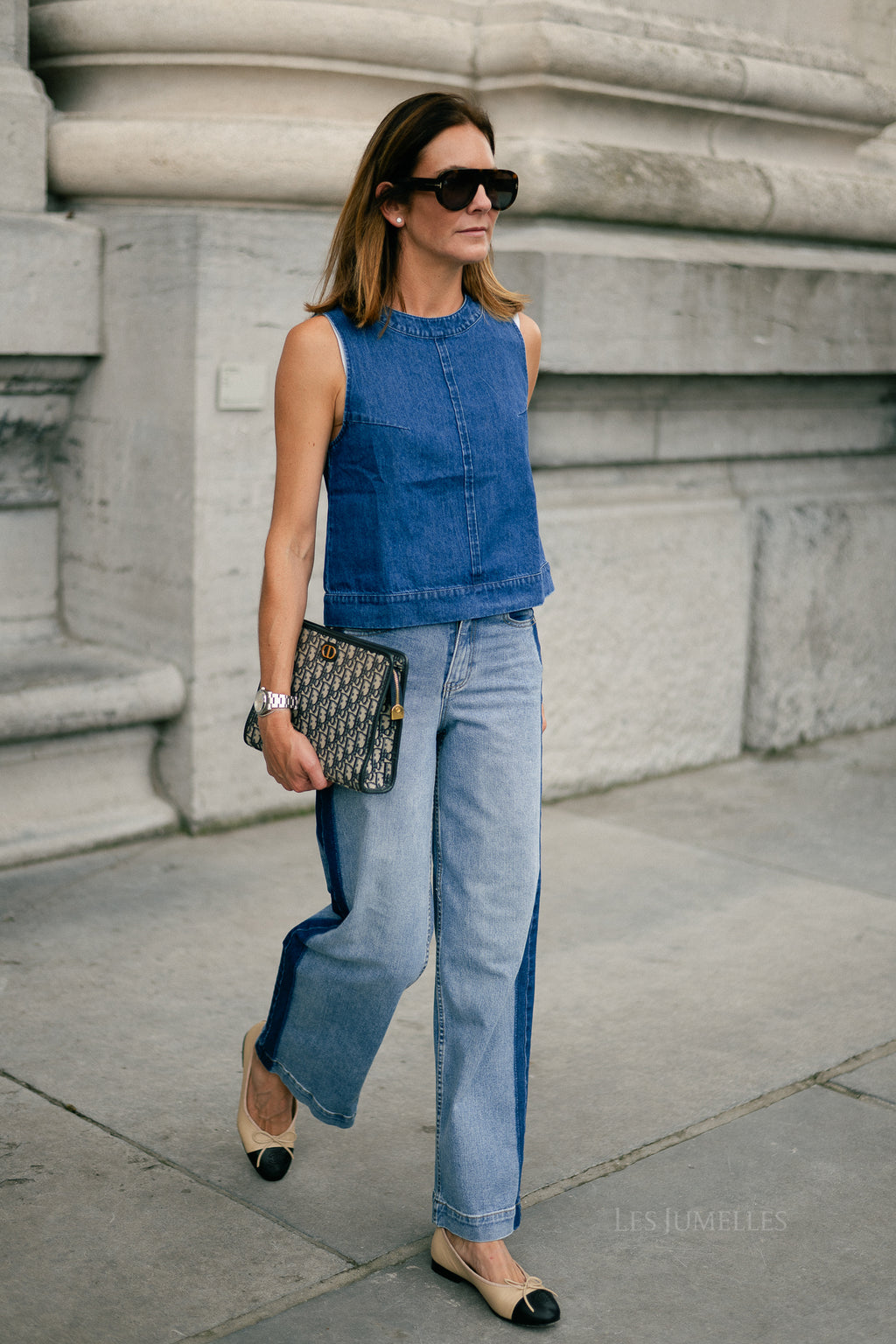 Lucy SL denim top dark blue