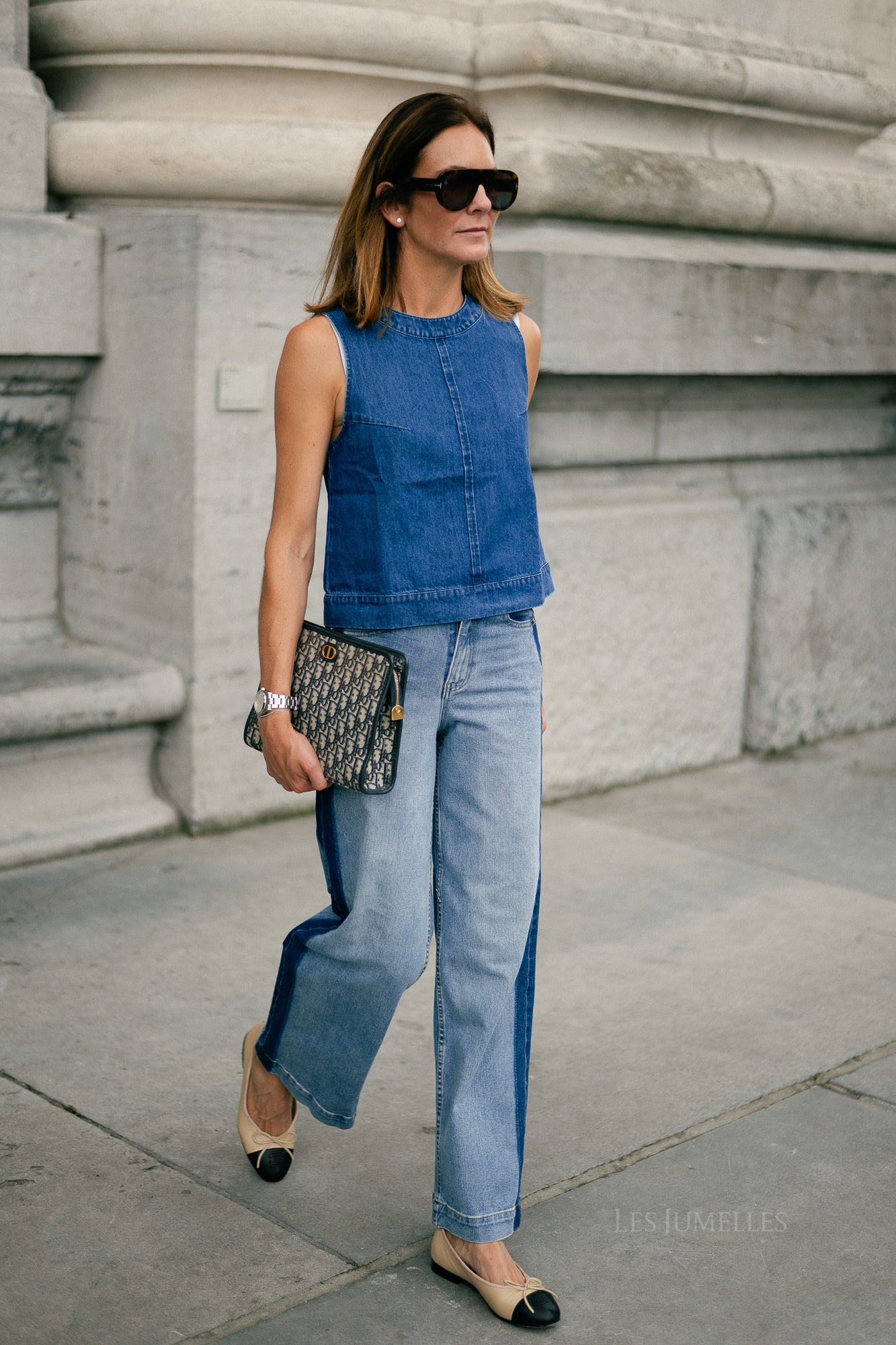 Lucy SL denim top dark blue