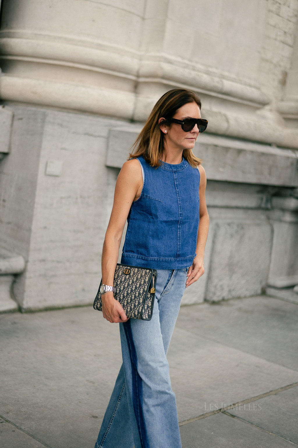 Lucy SL denim top dark blue