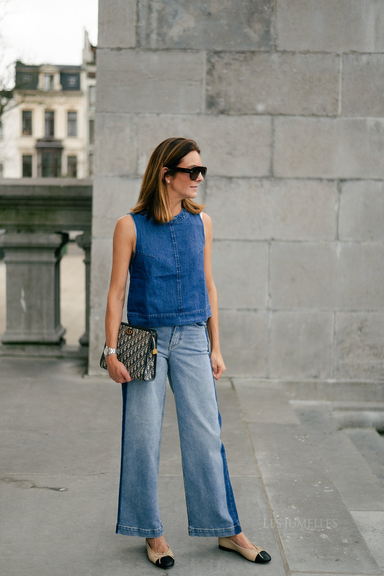 Lucy SL denim top dark blue