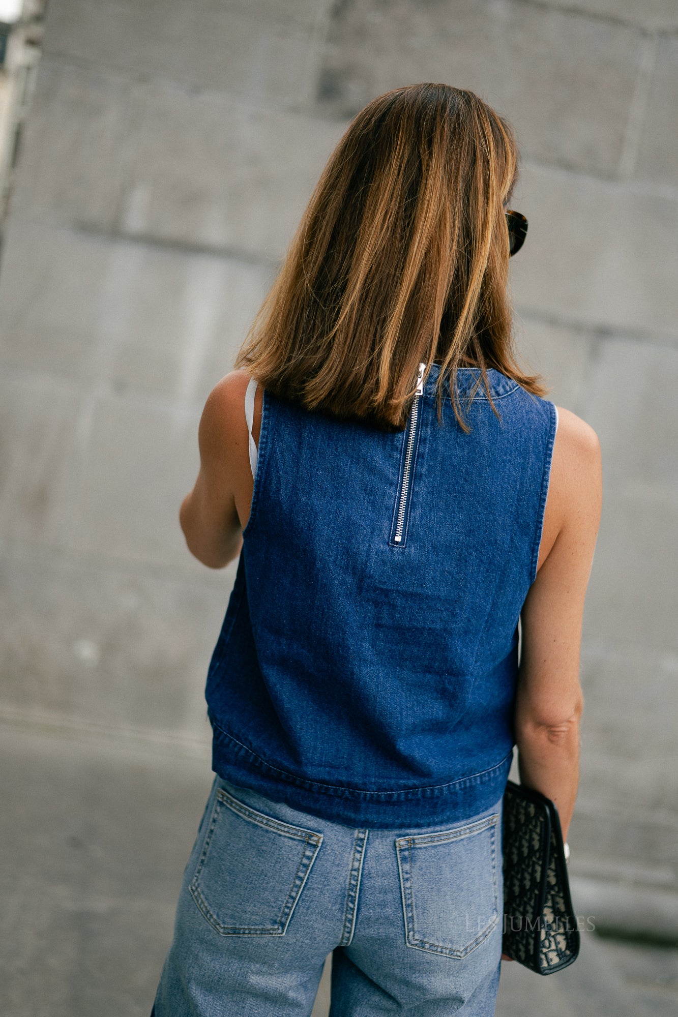 Lucy SL denim top dark blue