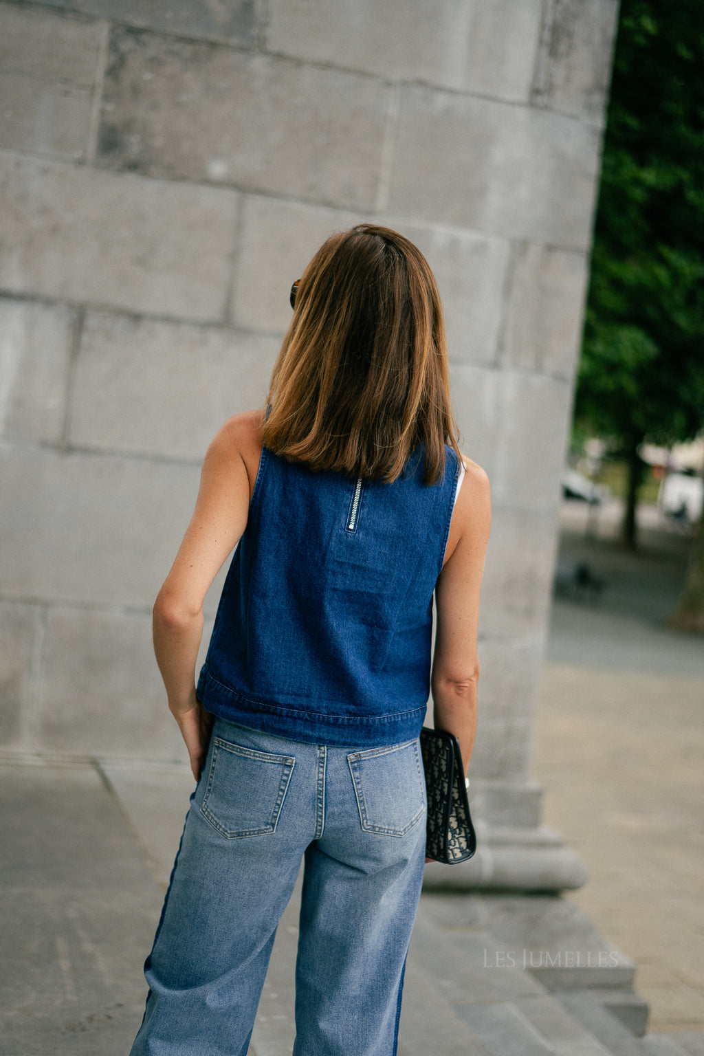 Lucy SL denim top dark blue