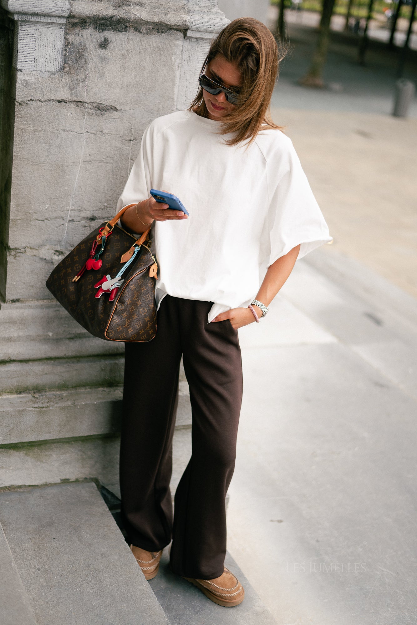 VIReflect RW wide sweat pants coffee bean