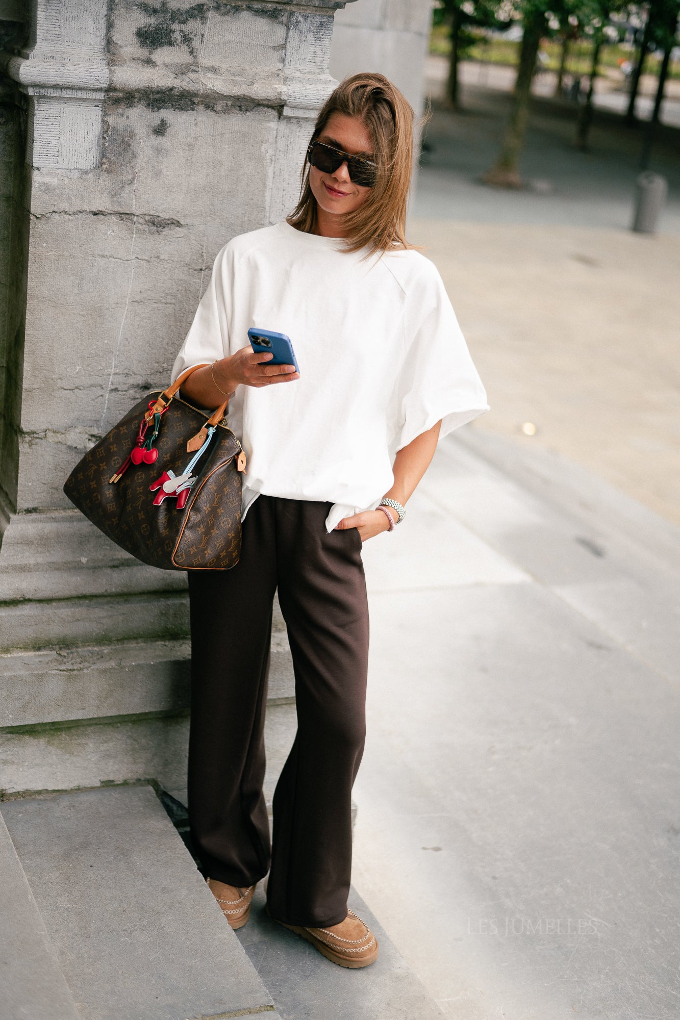 VIReflect RW wide sweat pants coffee bean