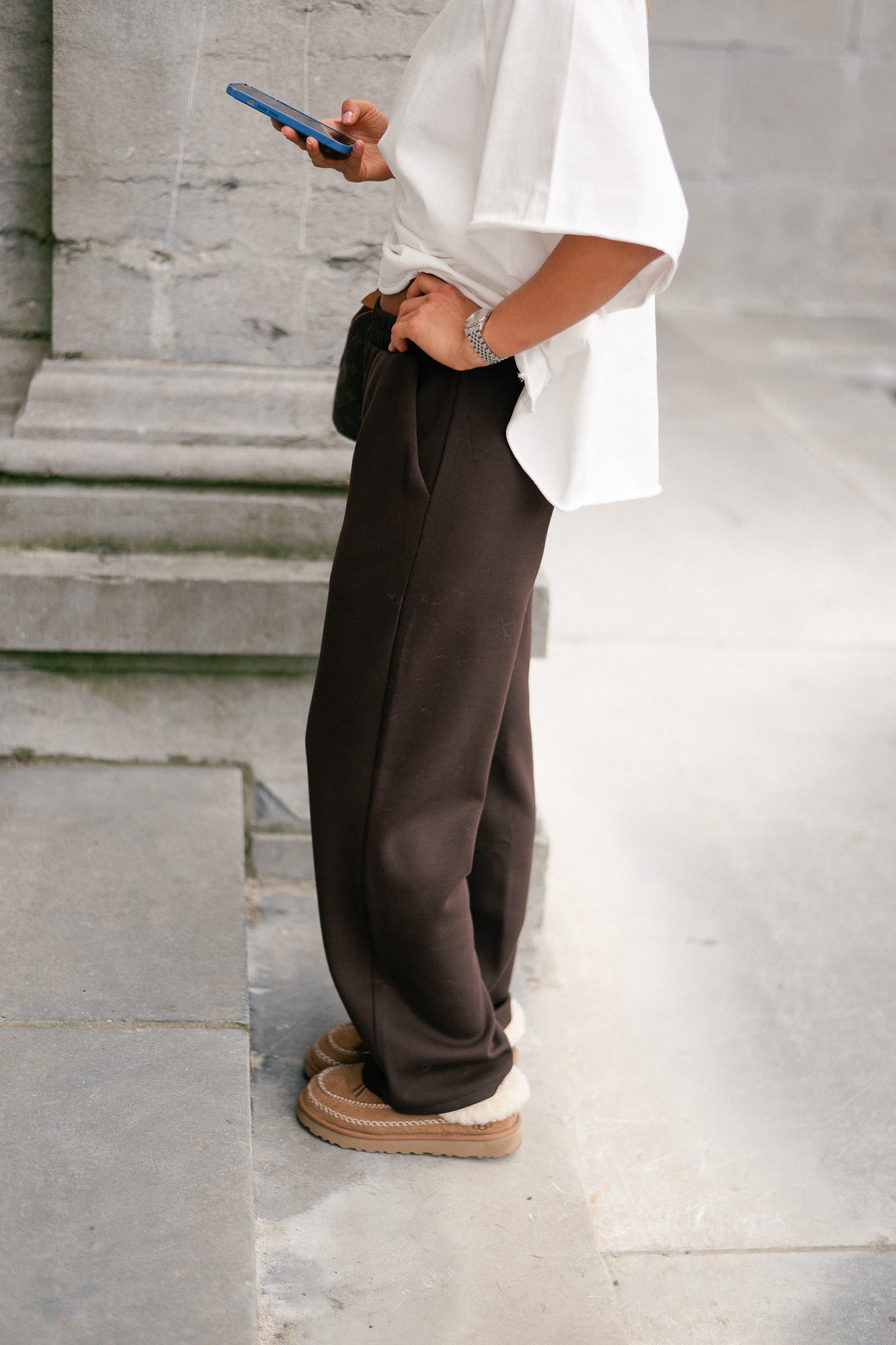 VIReflect RW wide sweat pants coffee bean