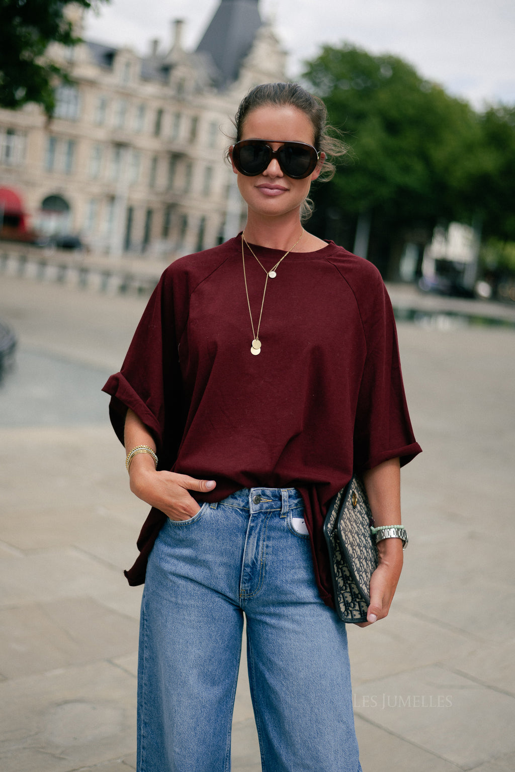 T-shirt Jeanne bordeaux