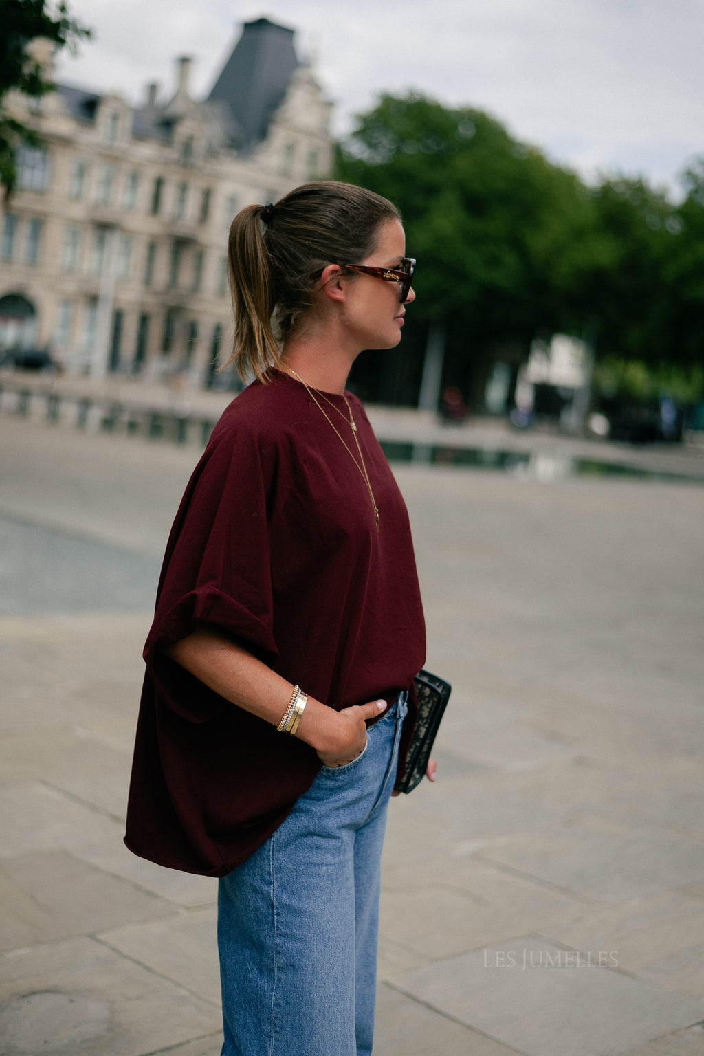T-shirt Jeanne bordeaux