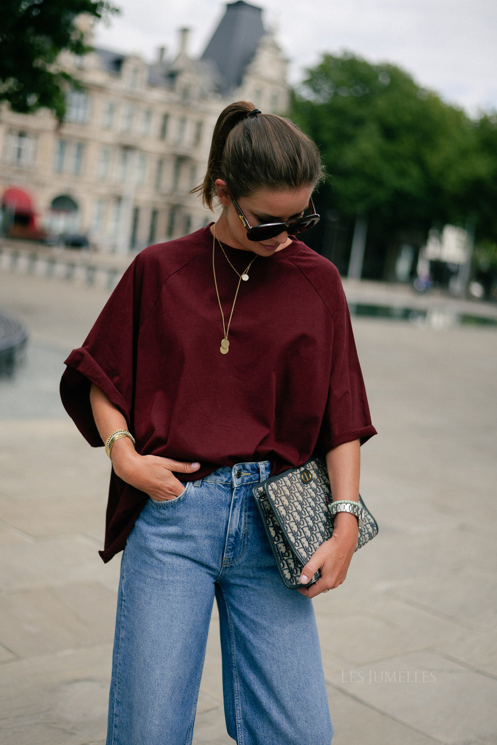 T-shirt Jeanne bordeaux
