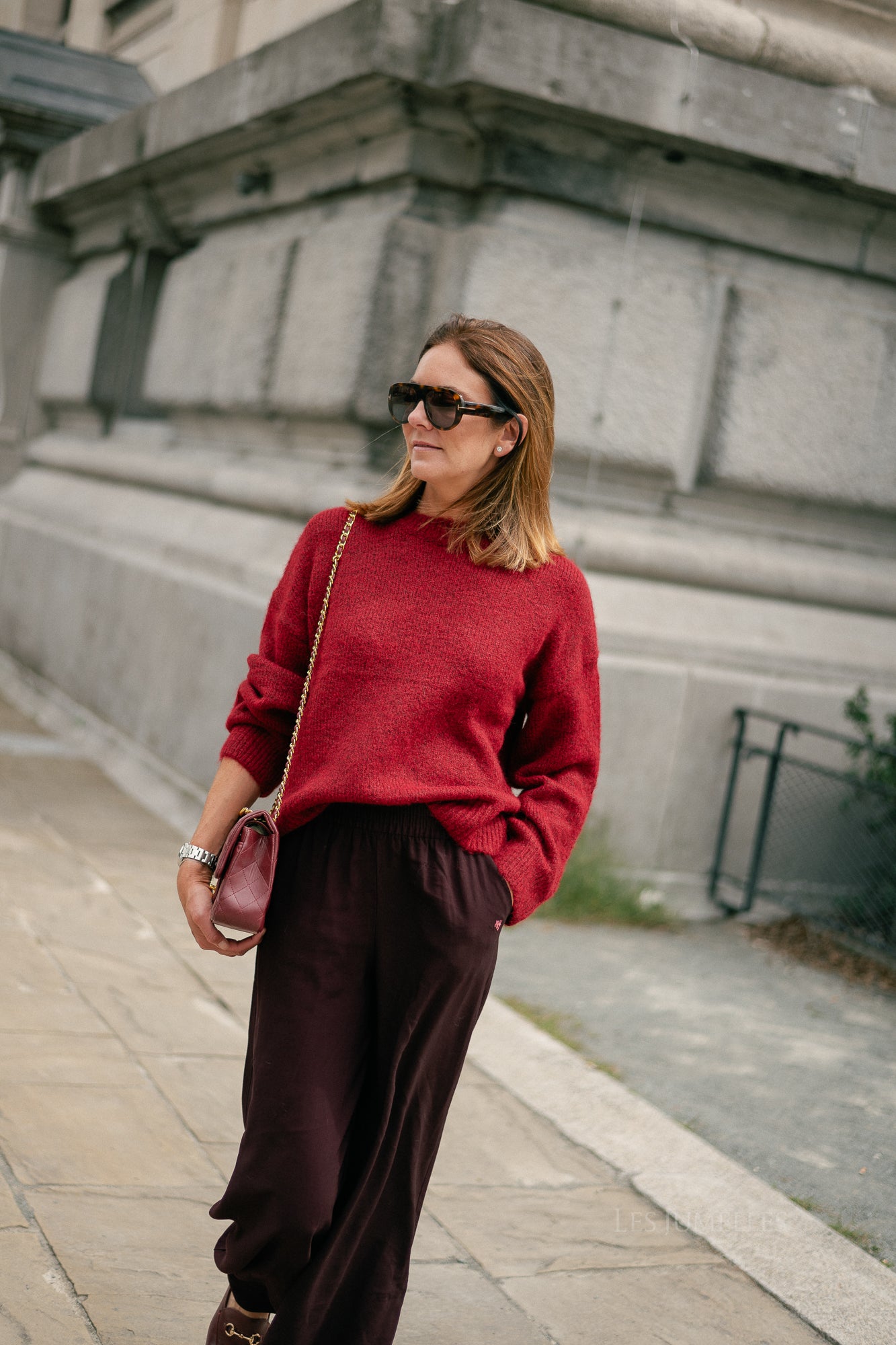 OBJSaggia LS pullover karanda red/melange