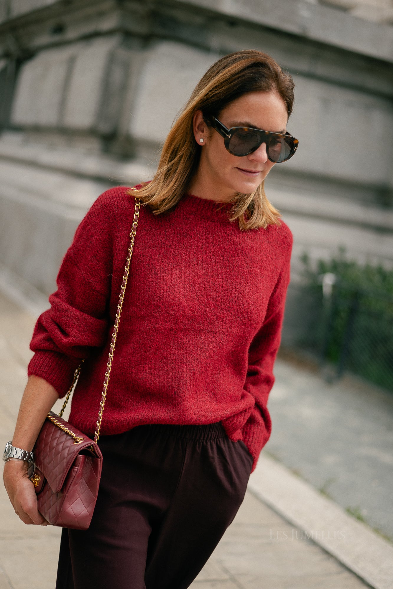 OBJSaggia LS pullover karanda red/melange