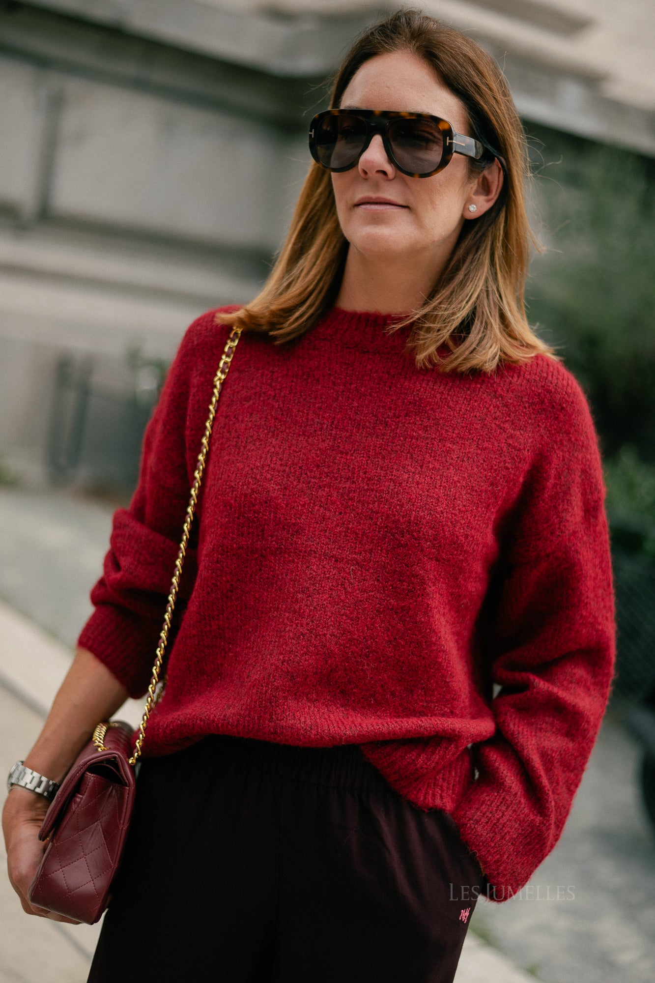 OBJSaggia LS pullover karanda red/melange