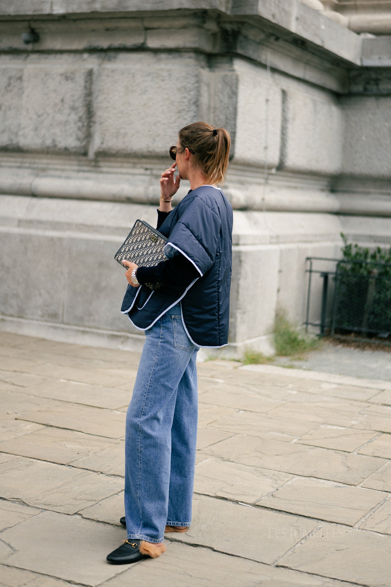 Aline cape navy/light blue