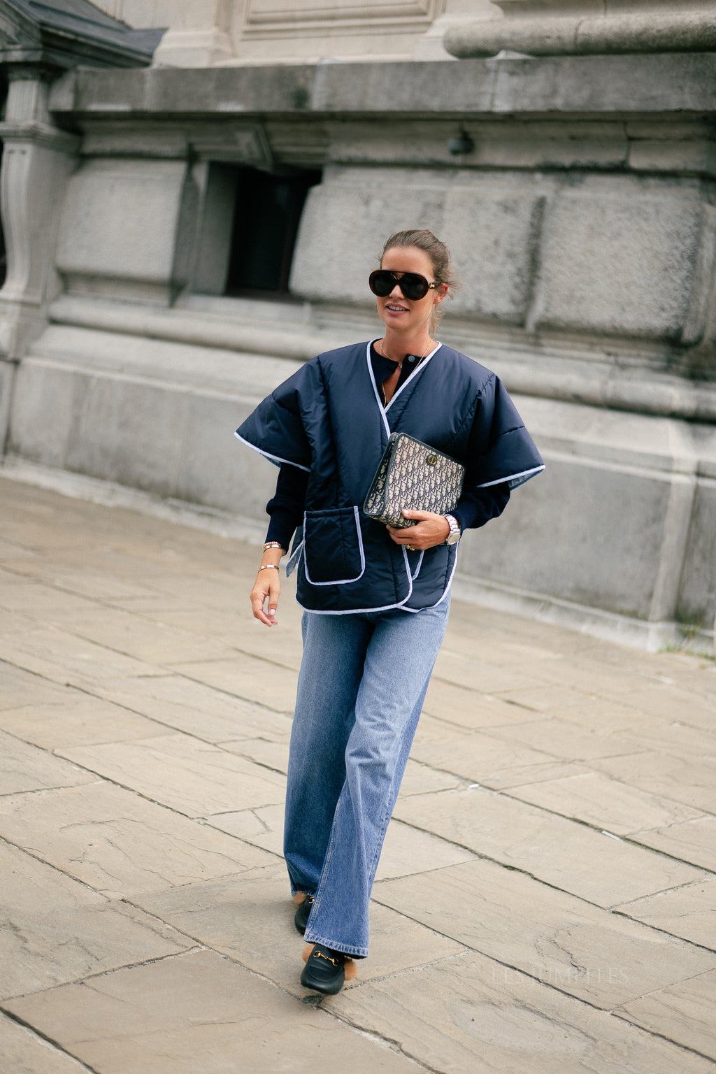Aline cape navy/light blue