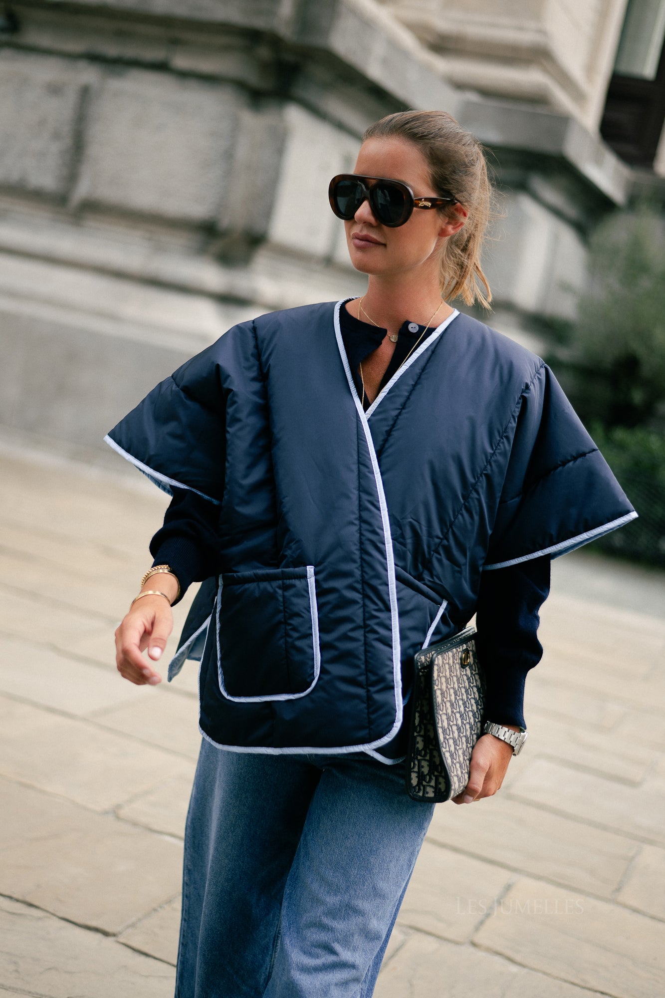 Aline cape navy/light blue