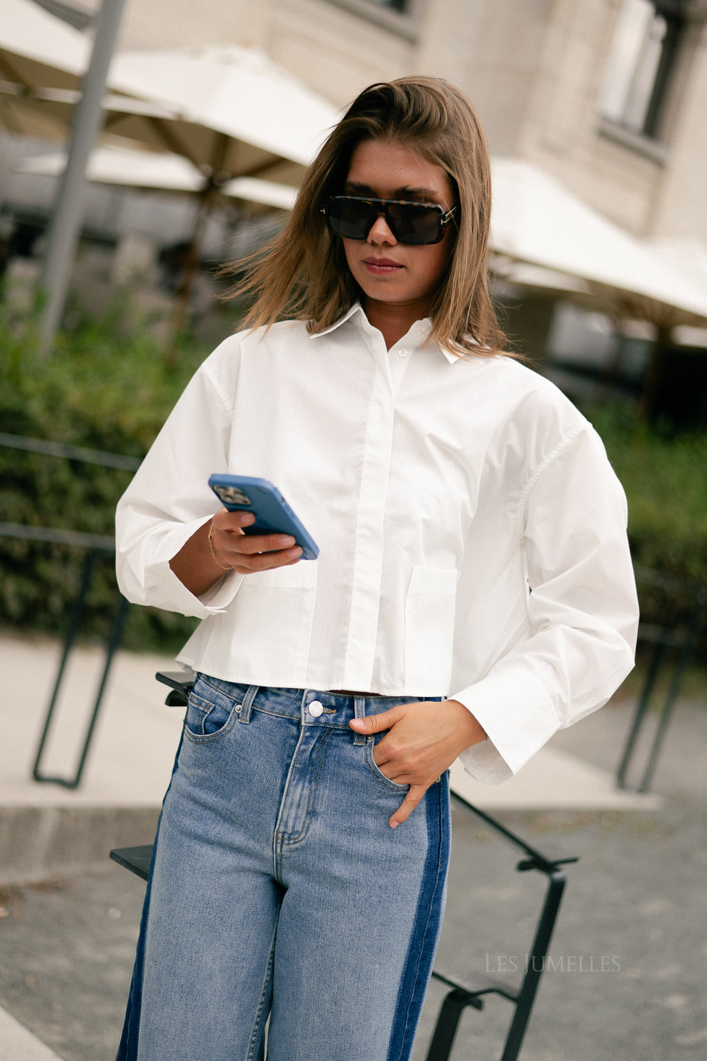YASRoyalee LS short shirt star white