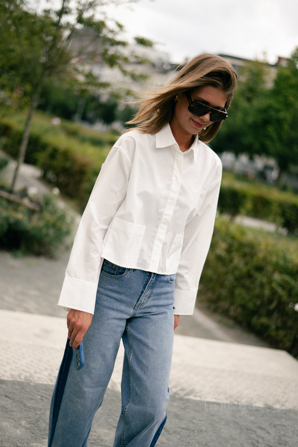 YASRoyalee LS short shirt star white