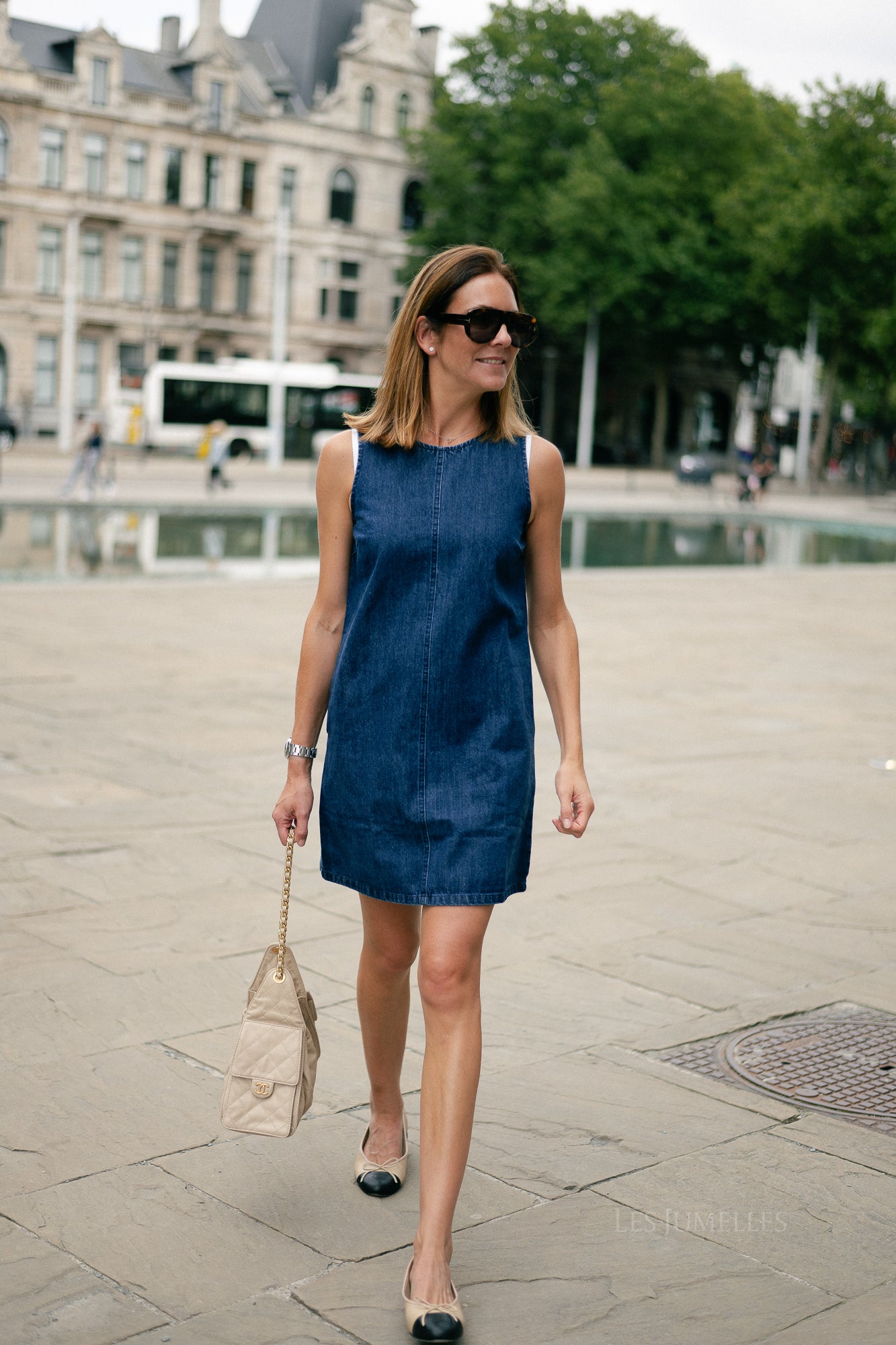 Demi short denim dress dark blue