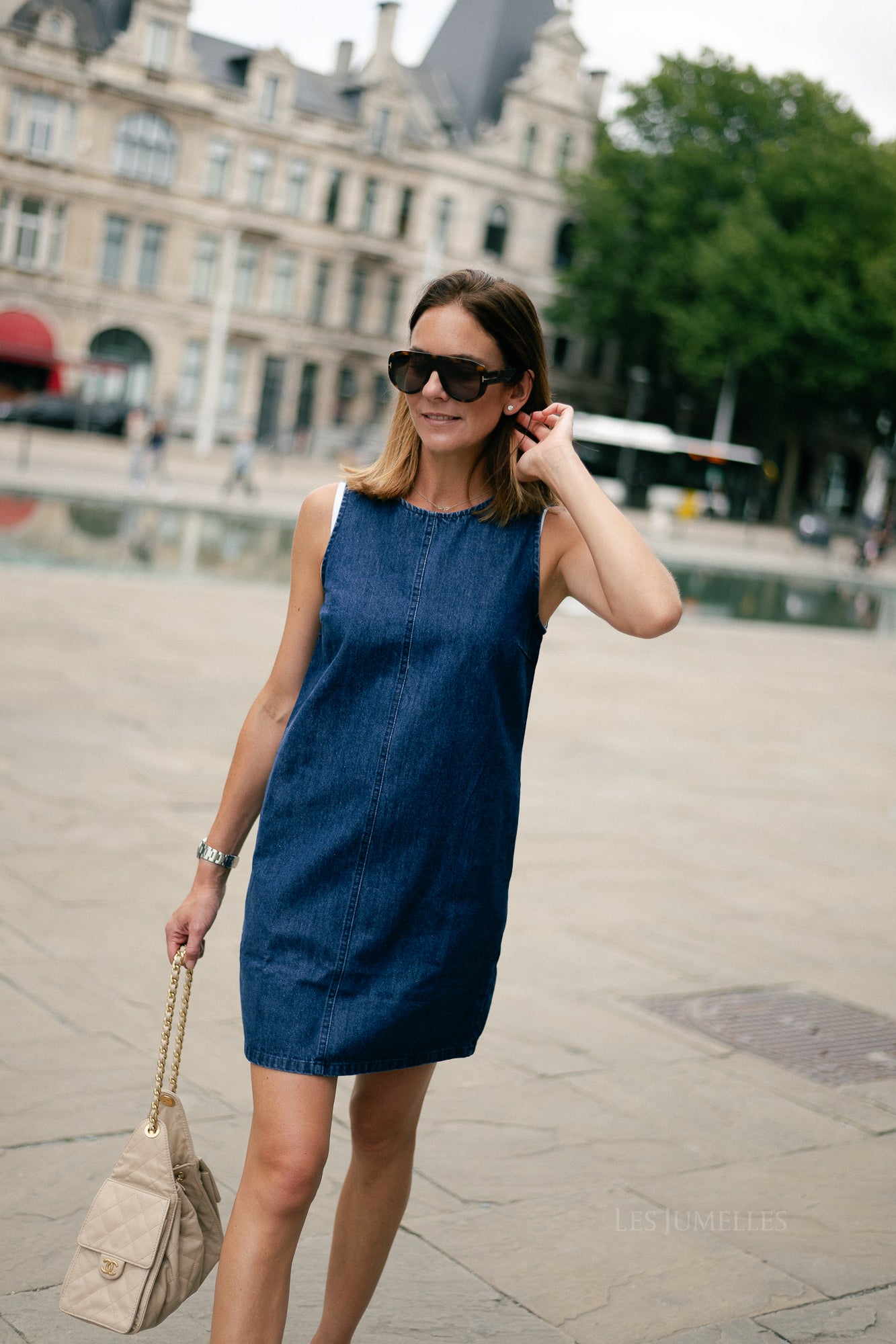 Demi short denim dress dark blue