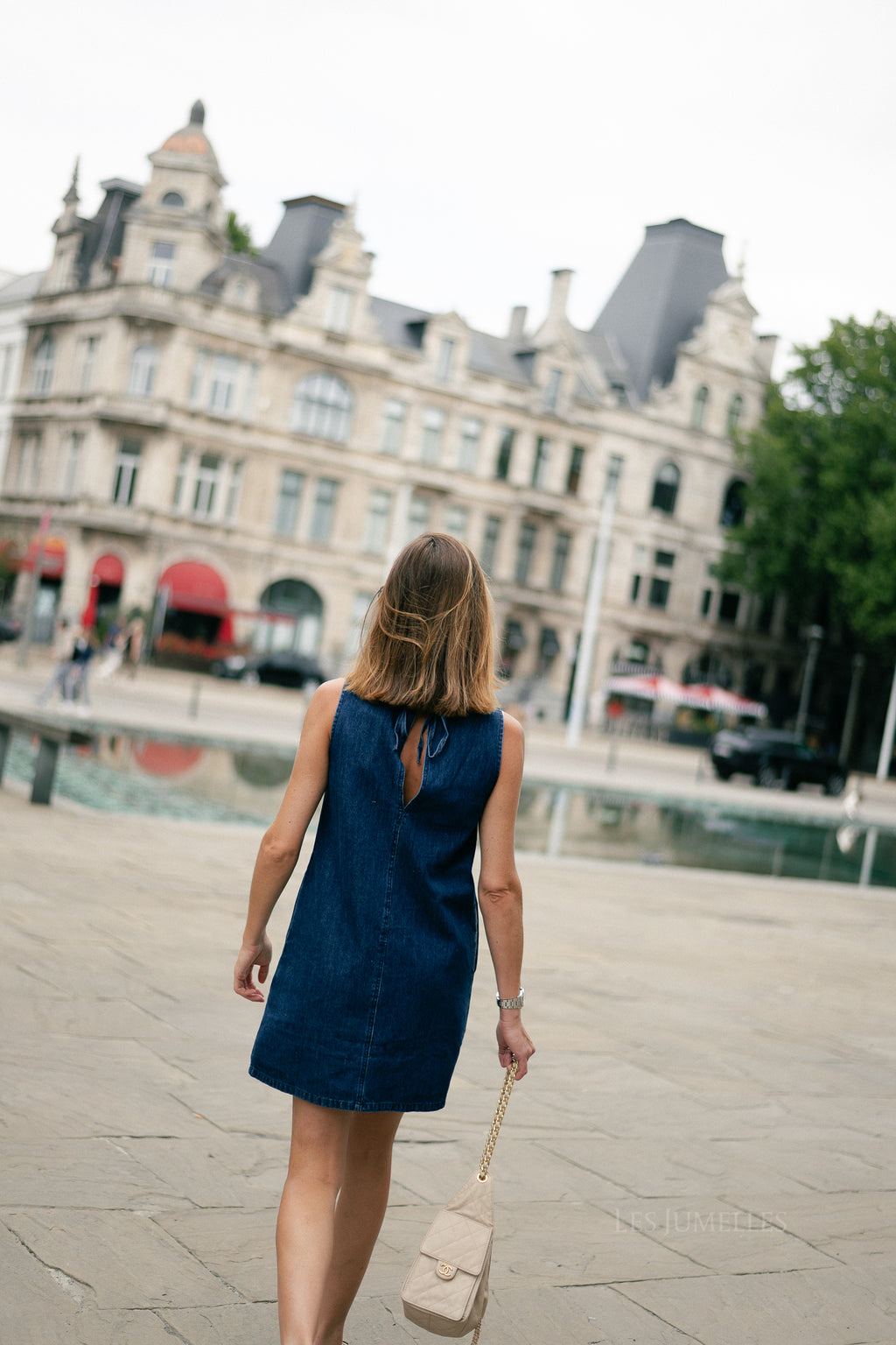 Demi short denim dress dark blue