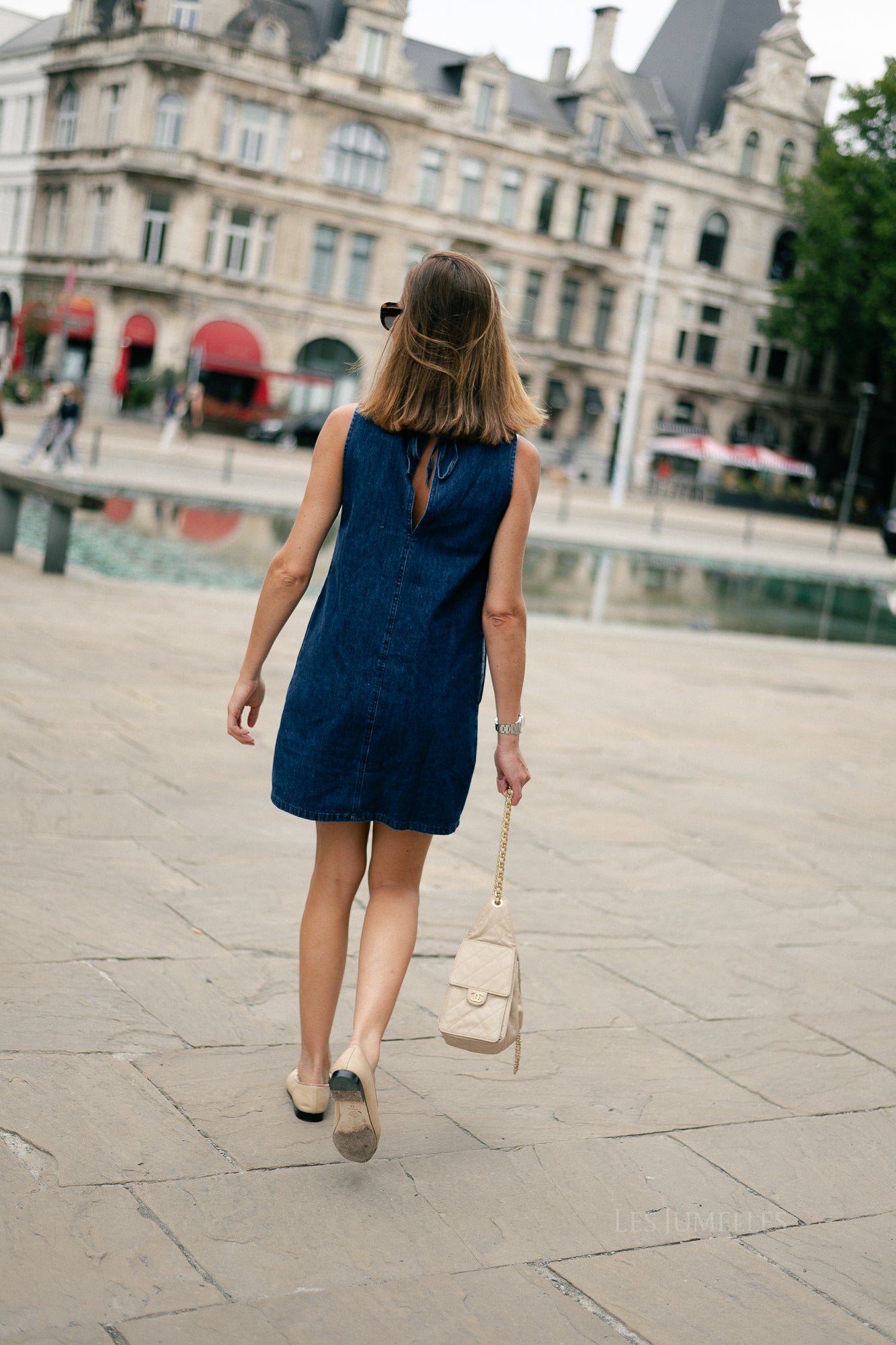 Demi short denim dress dark blue