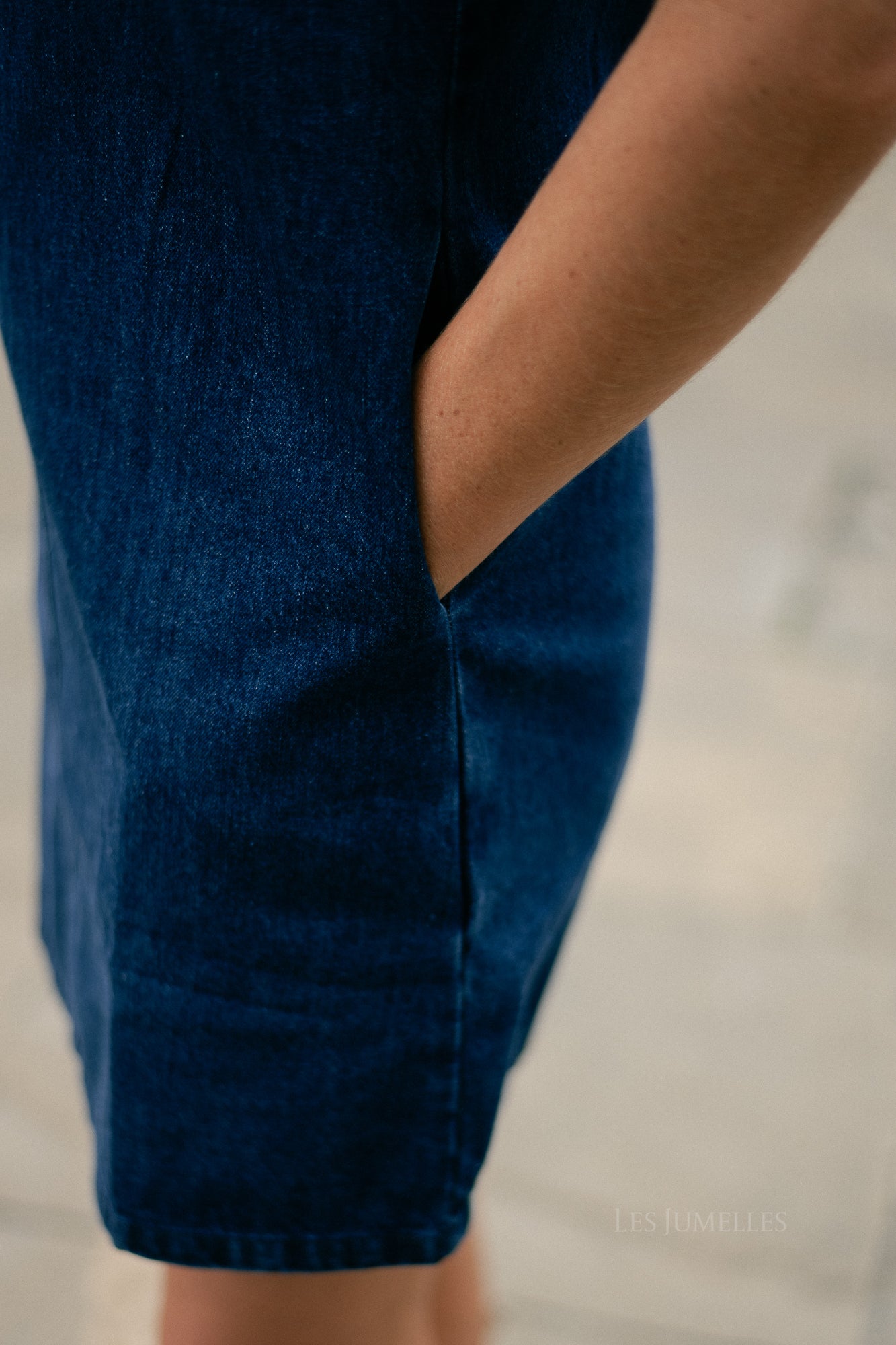 Demi short denim dress dark blue