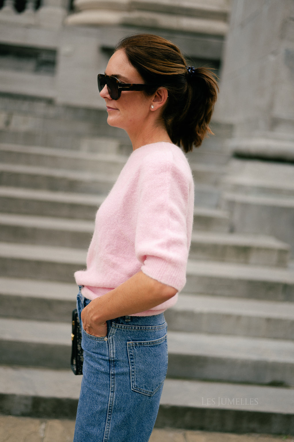 Megan SS knitted jumper light pink