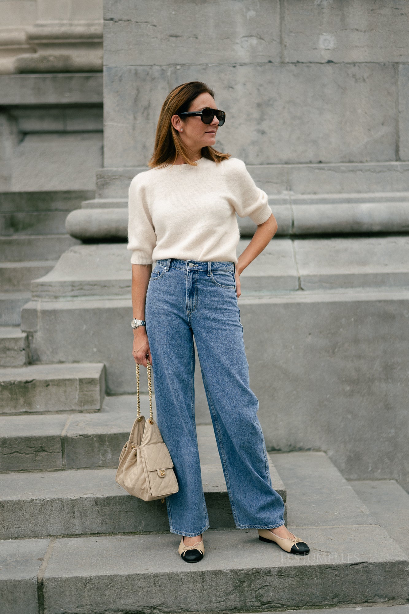 Megan SS knitted jumper ecru