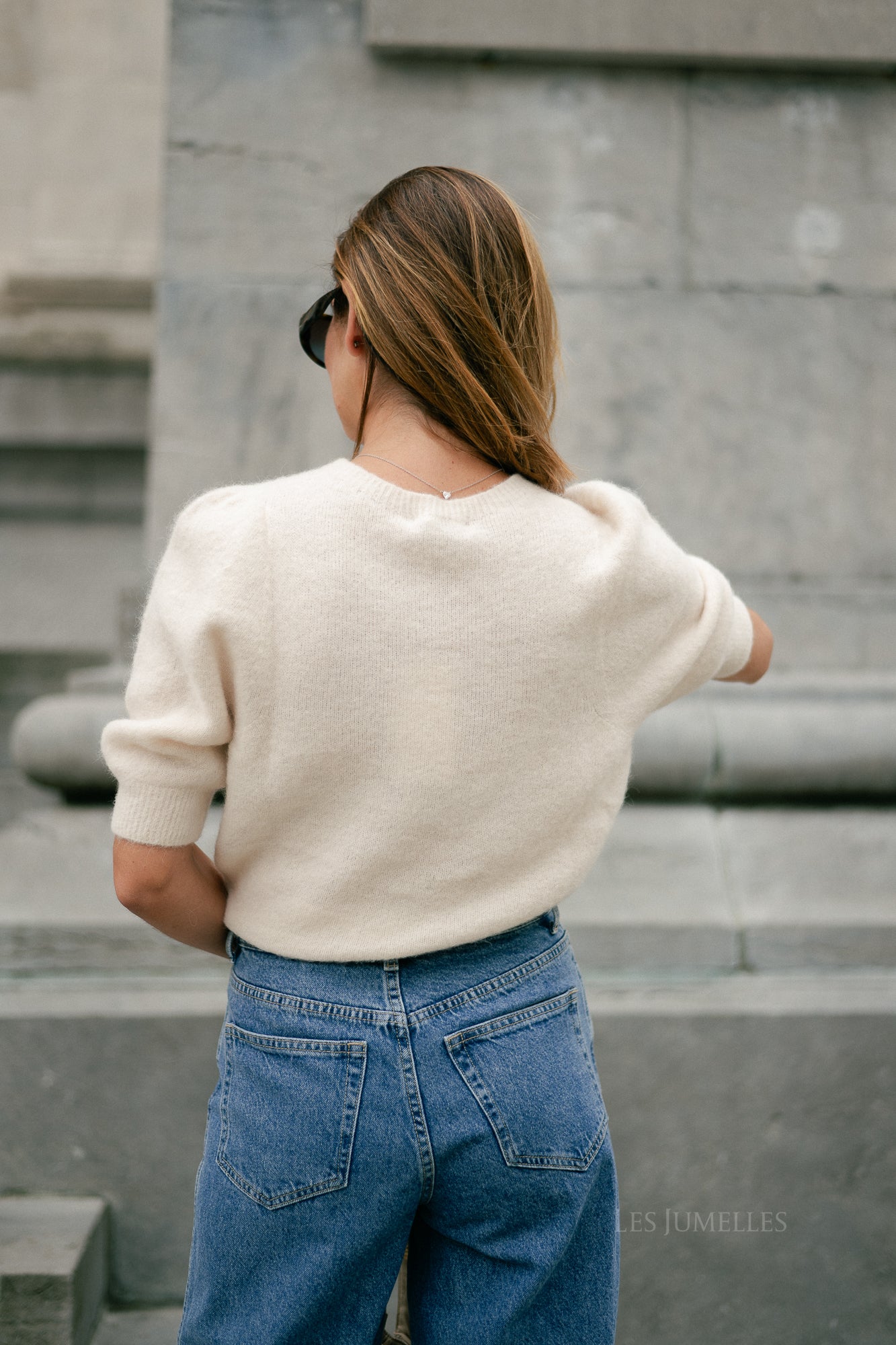 Megan SS knitted jumper ecru