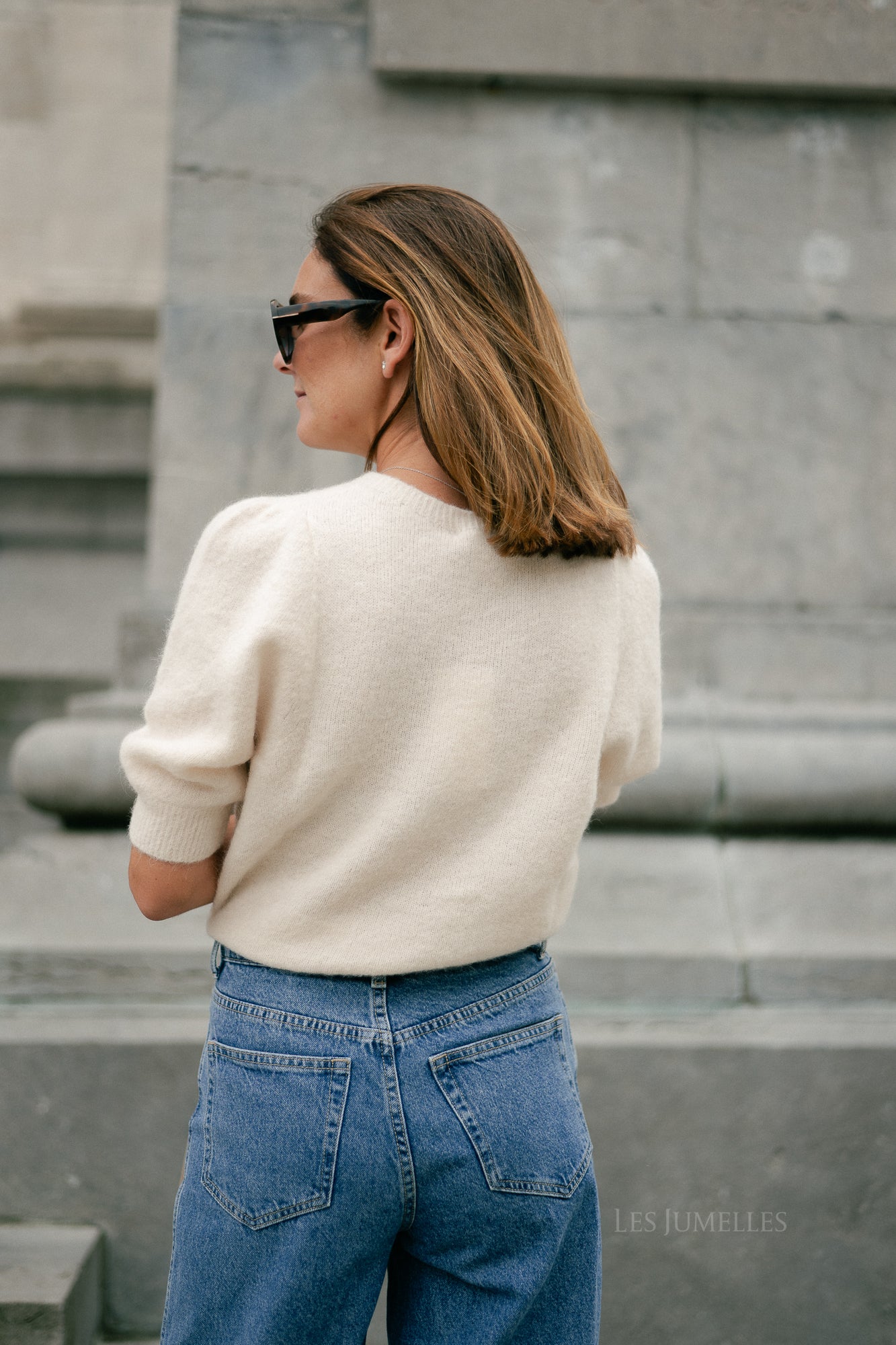 Megan SS knitted jumper ecru