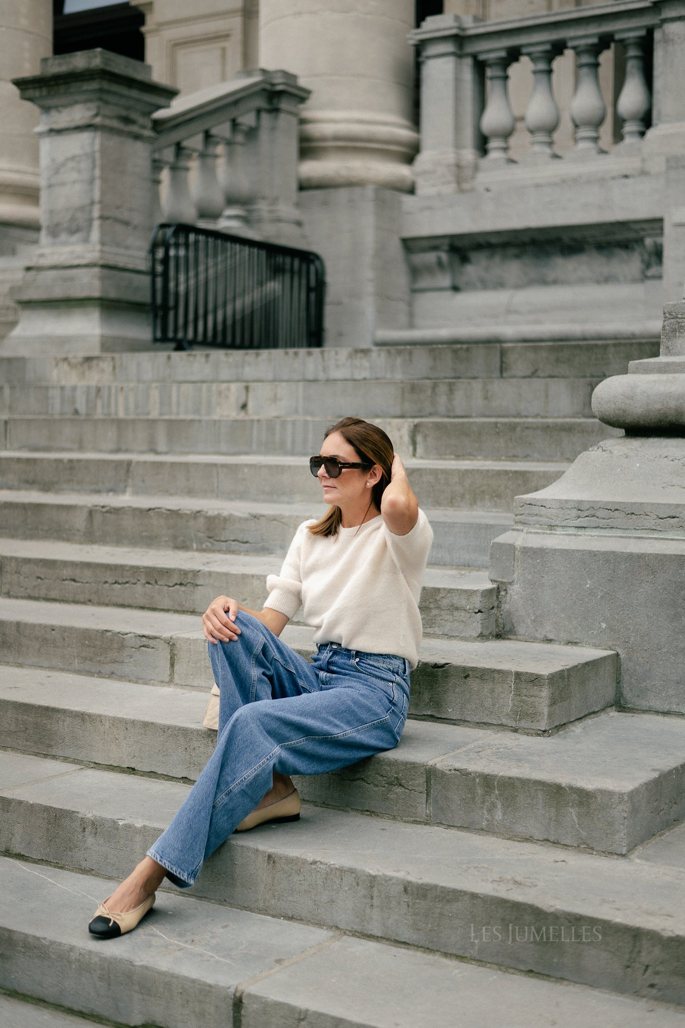 Megan SS knitted jumper ecru