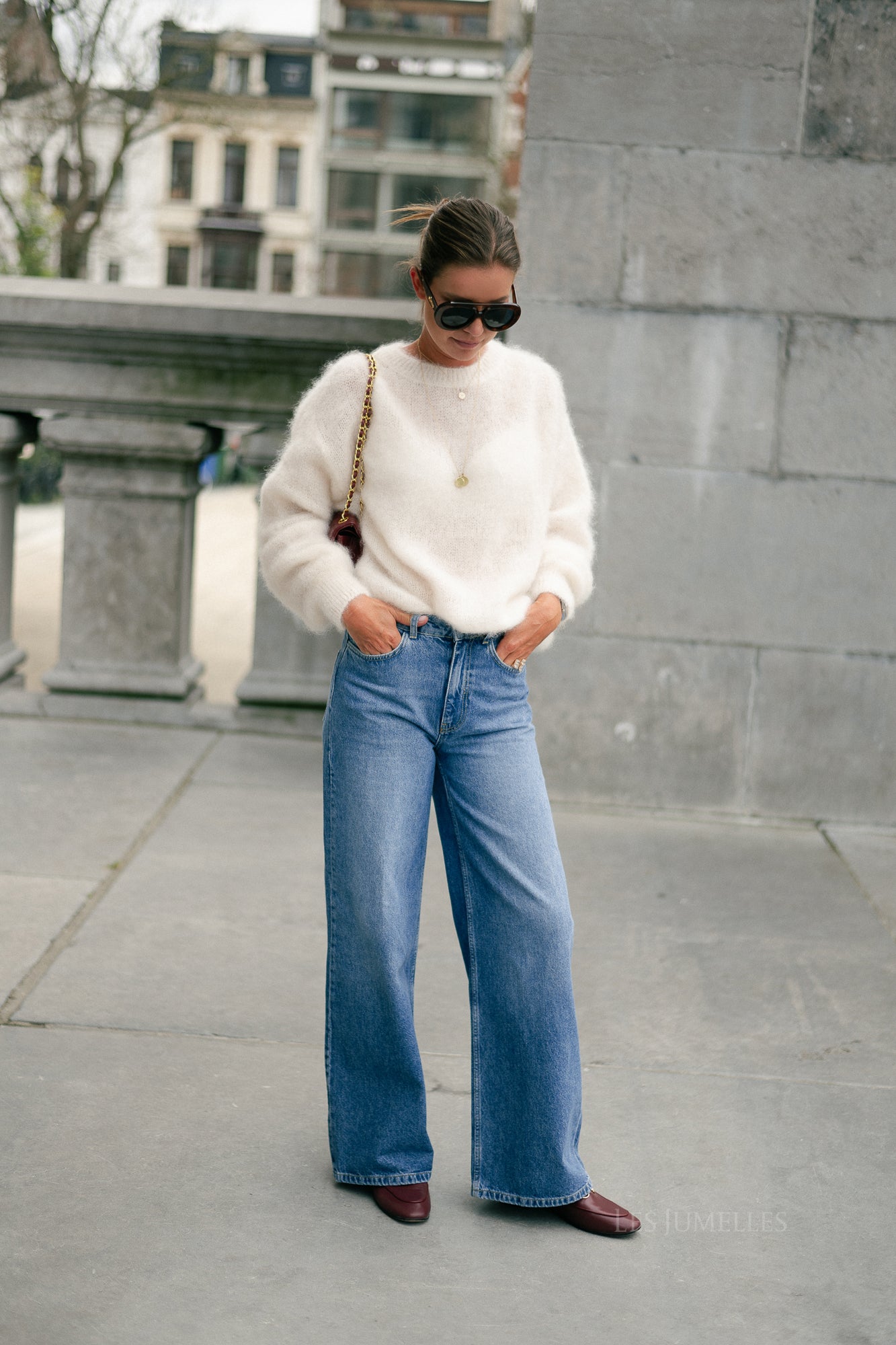 Jenna LS knitted jumper ecru
