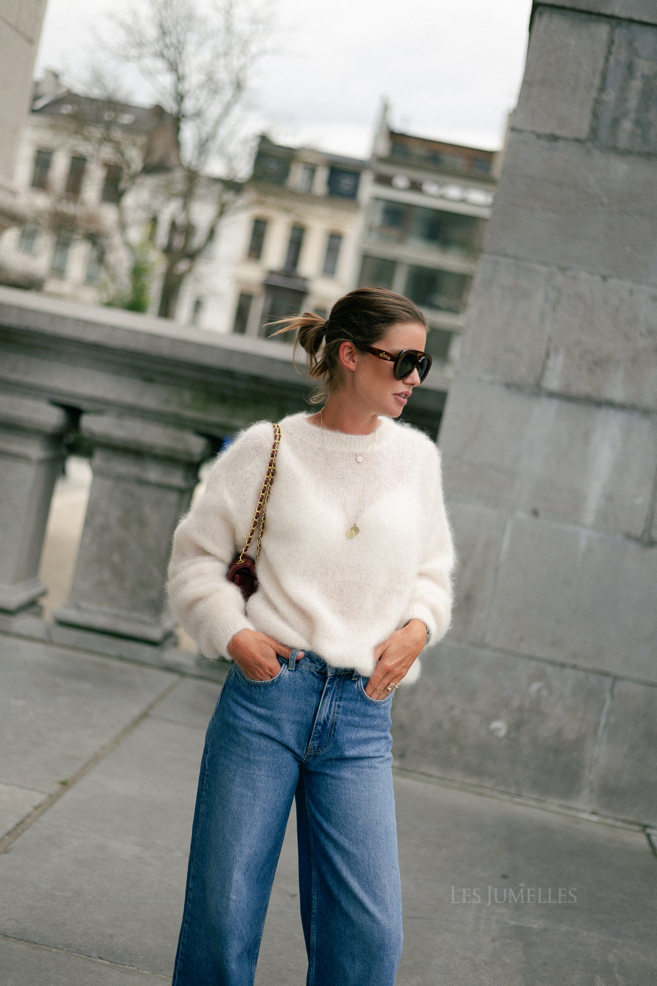 Jenna LS knitted jumper ecru