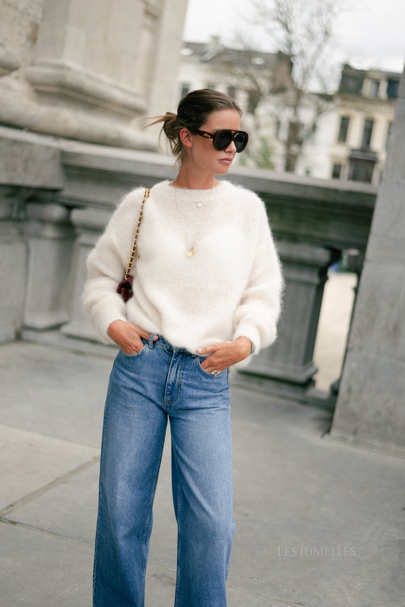 Jenna LS knitted jumper ecru