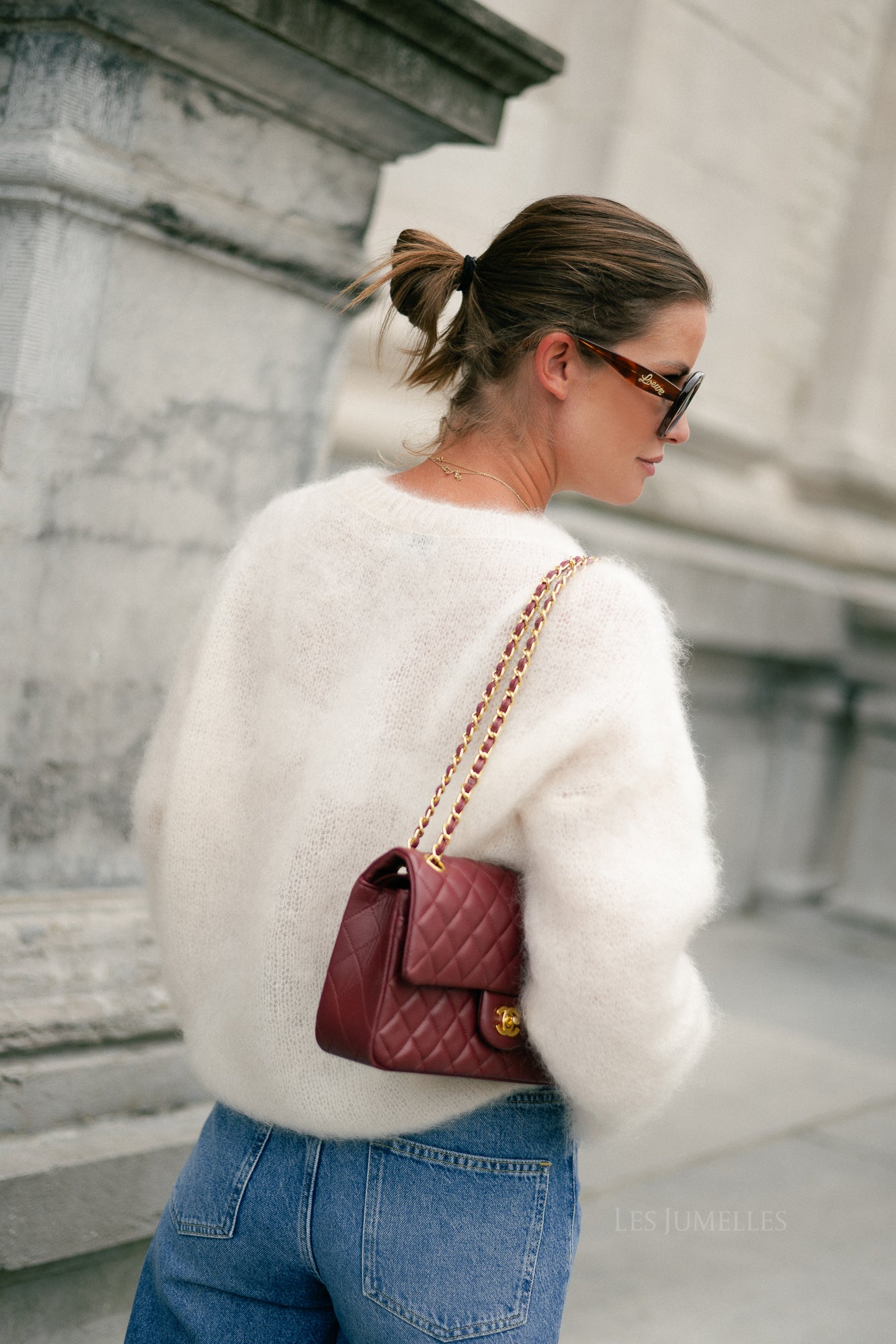 Jenna LS knitted jumper ecru