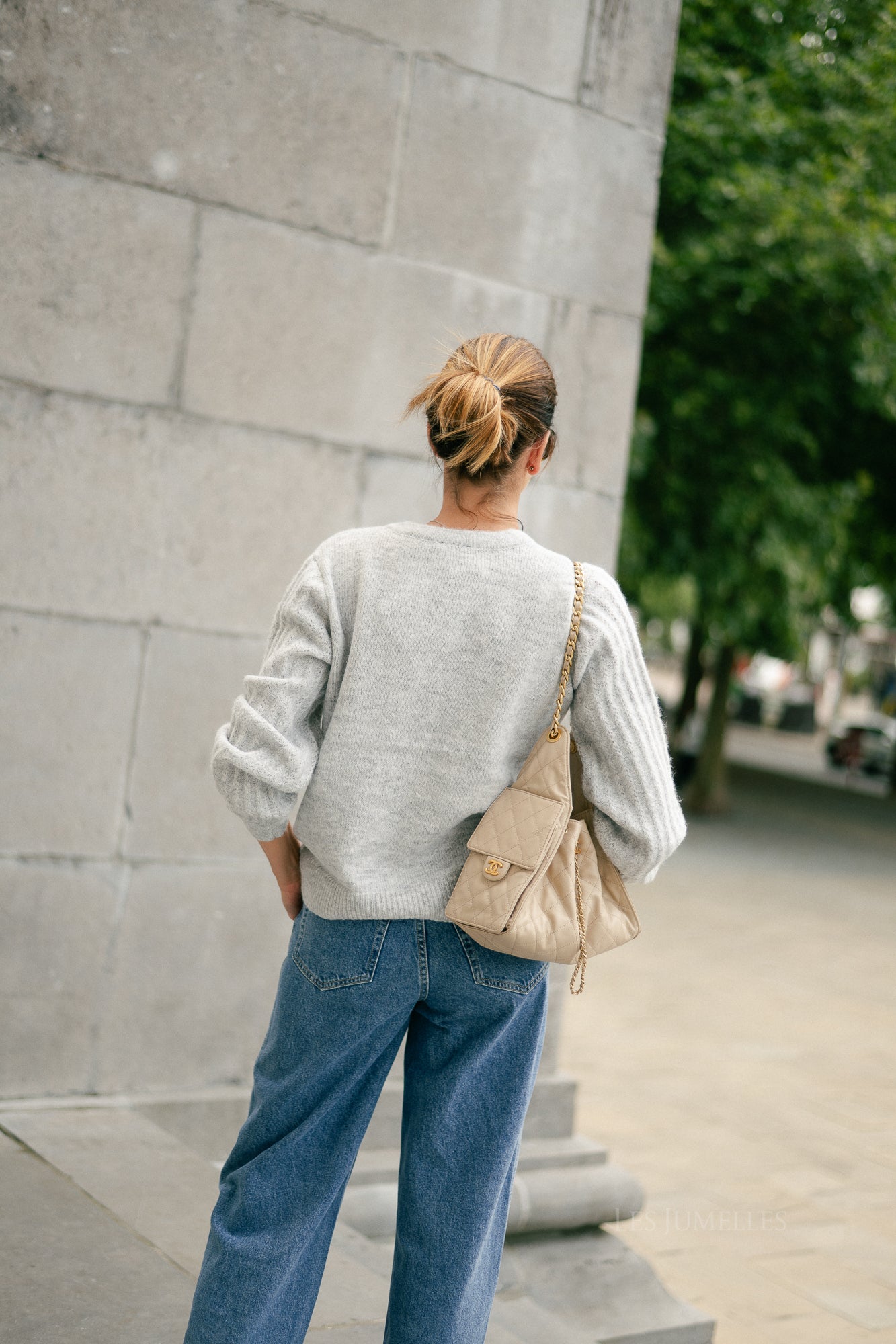 OBJFlora LS knit button cardigan light grey melange