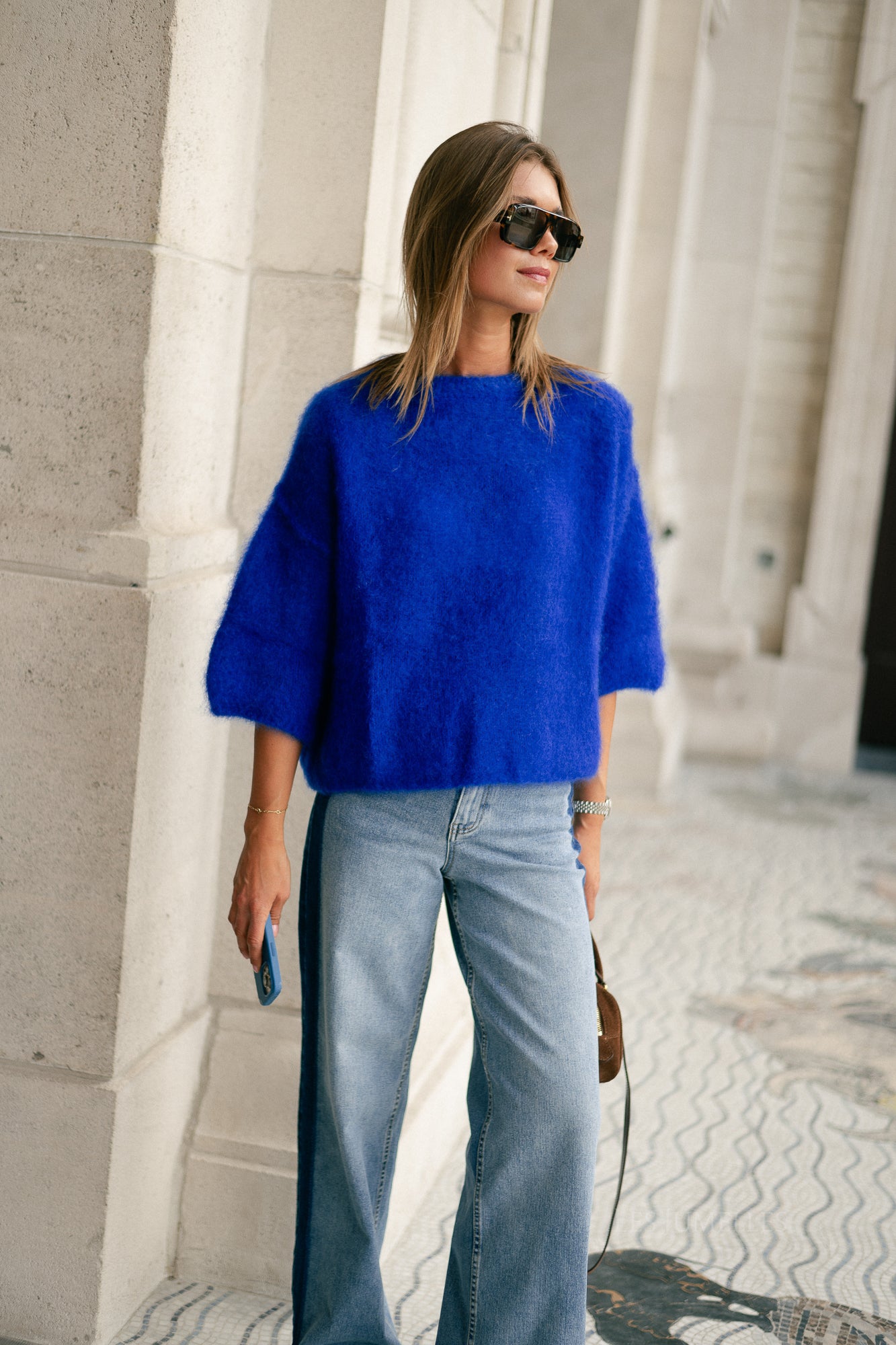 Elsie knitted jumper cobalt blue