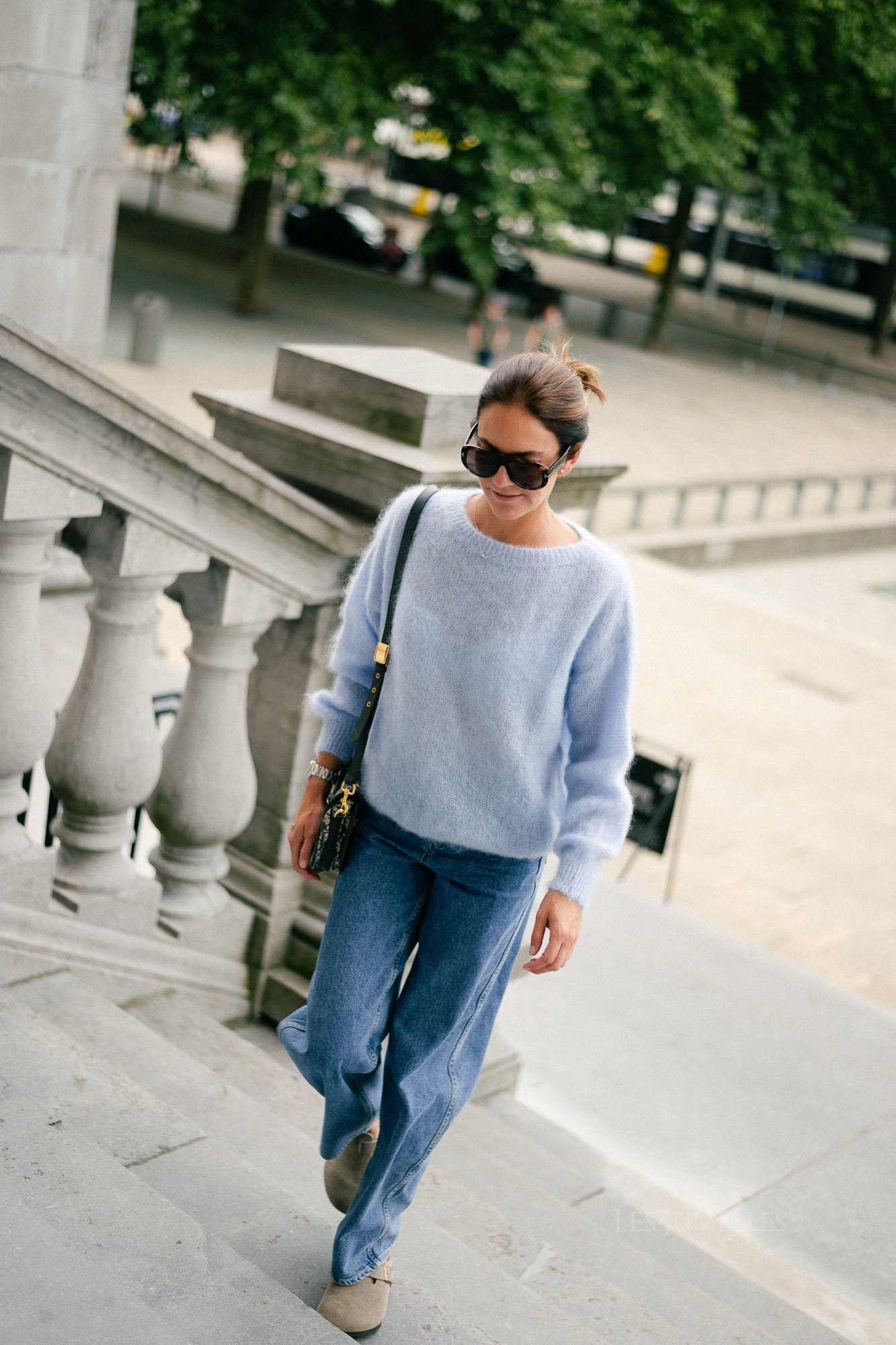 Jenna LS knitted jumper light blue