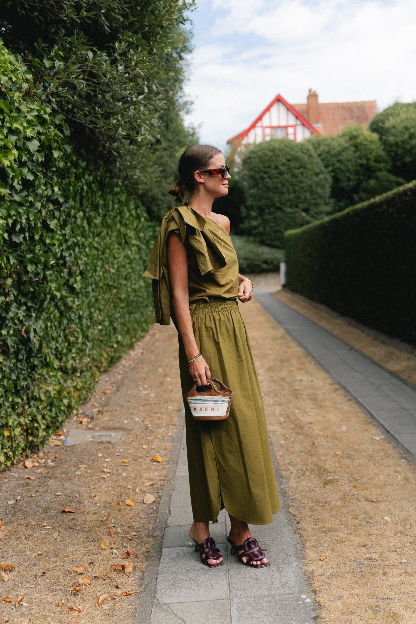 Emmilou maxi skirt green olive