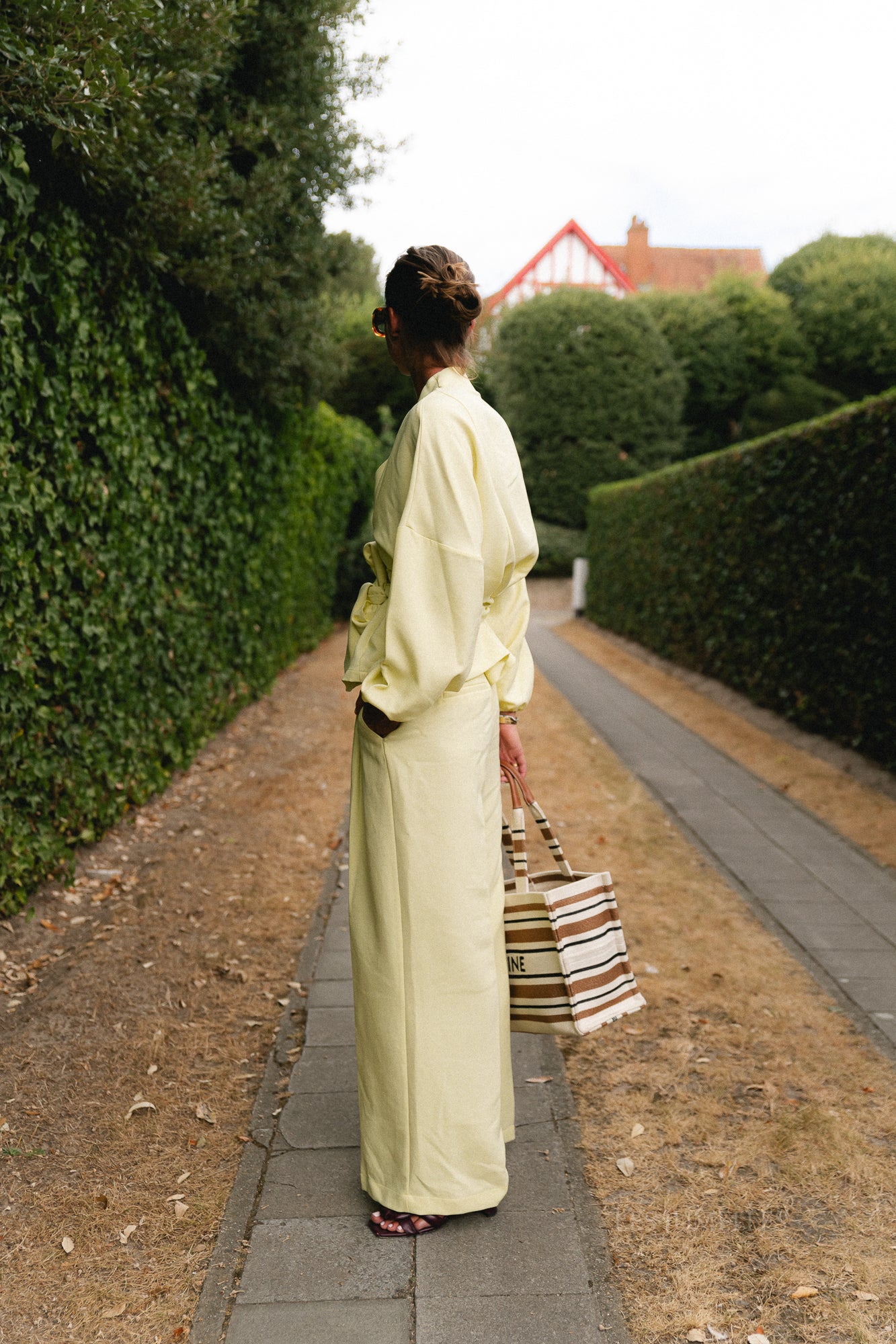 Kylie wide leg trousers butter yellow