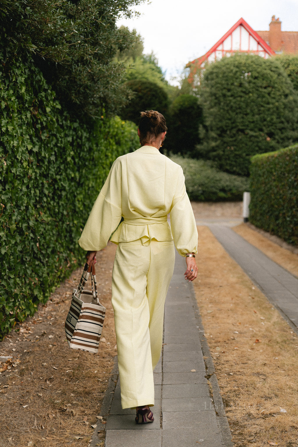 Kylie wide leg trousers butter yellow