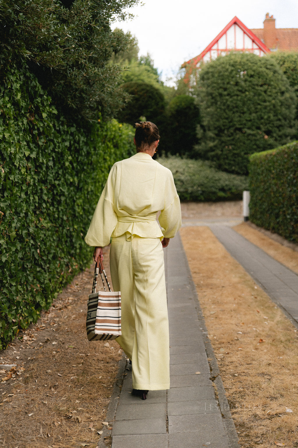 Kylie wide leg trousers butter yellow