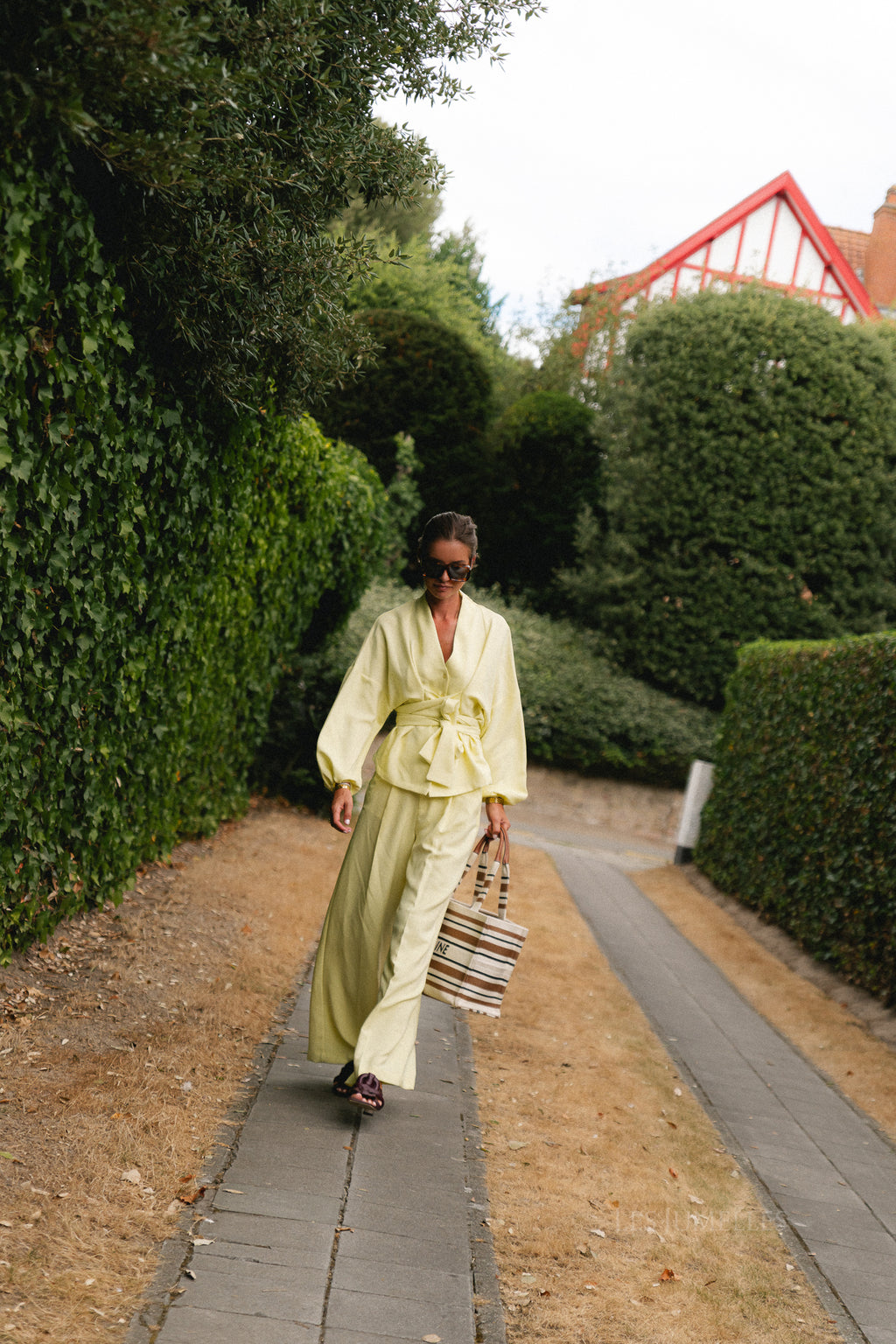 Kylie wide leg trousers butter yellow