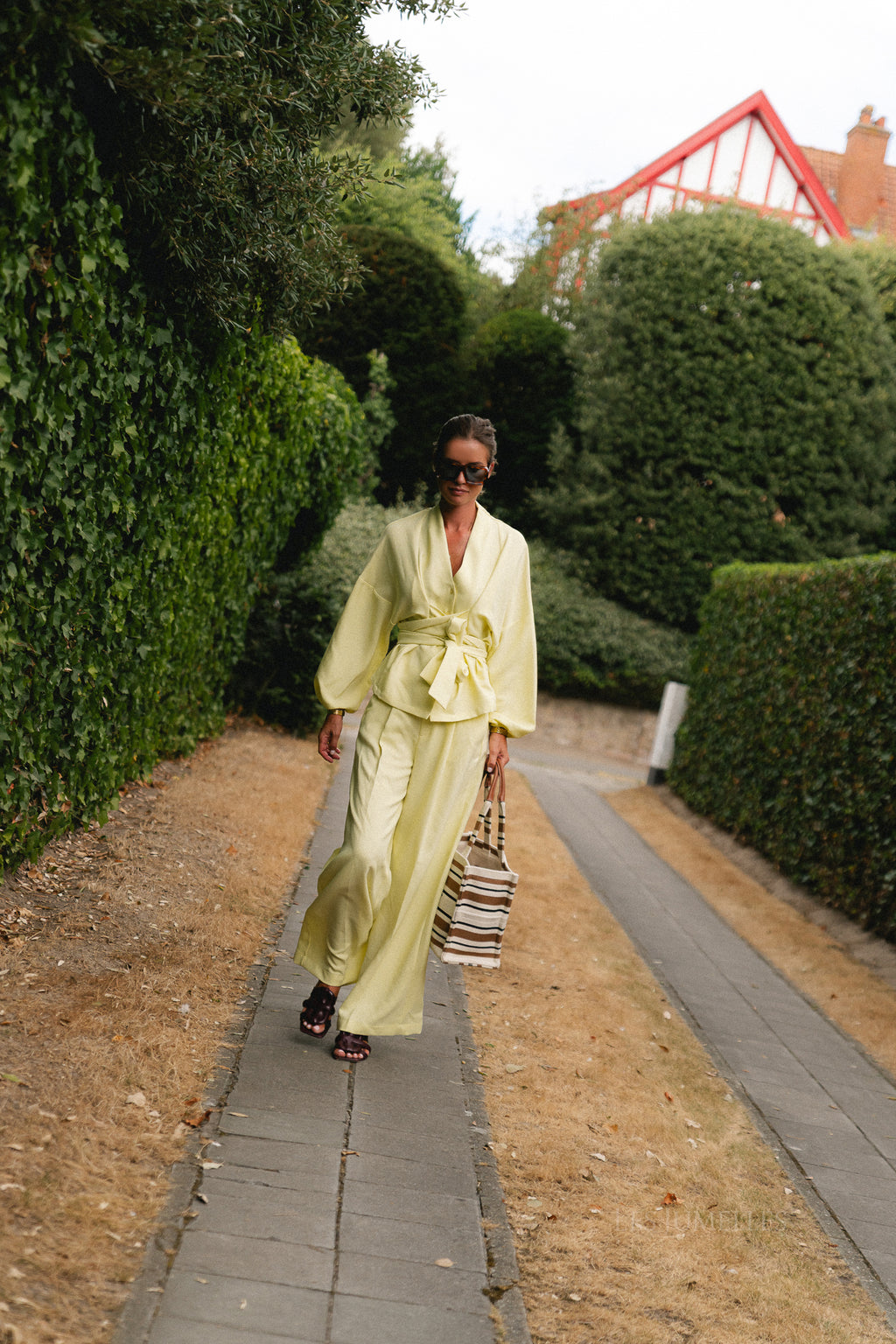 Kylie wide leg trousers butter yellow