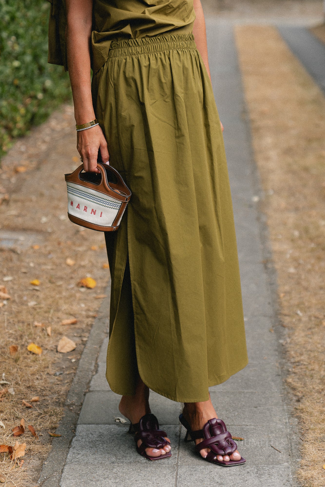 Emmilou maxi skirt green olive