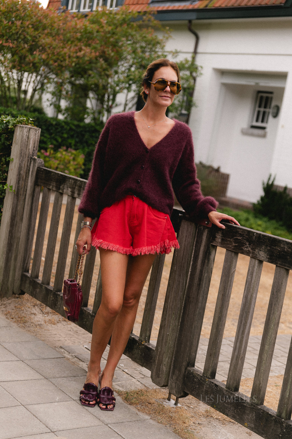 Penelope mohair cardigan burgundy