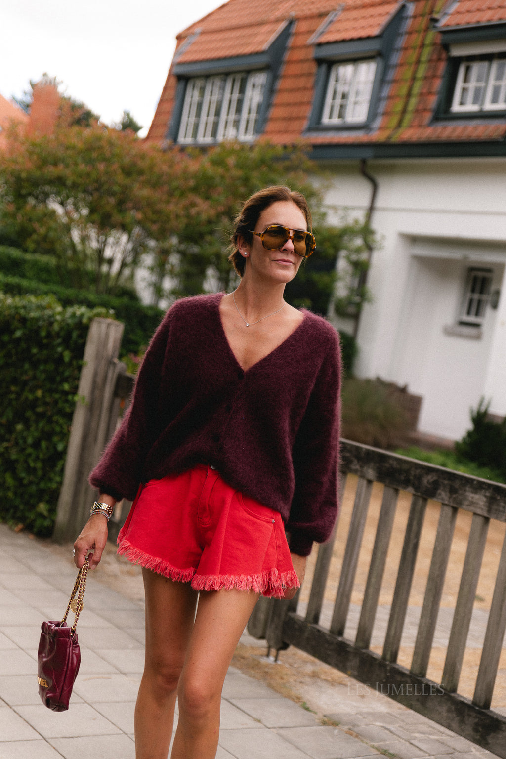 Penelope mohair cardigan burgundy