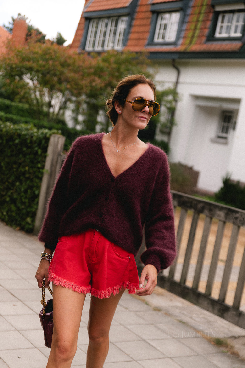 Penelope mohair cardigan burgundy