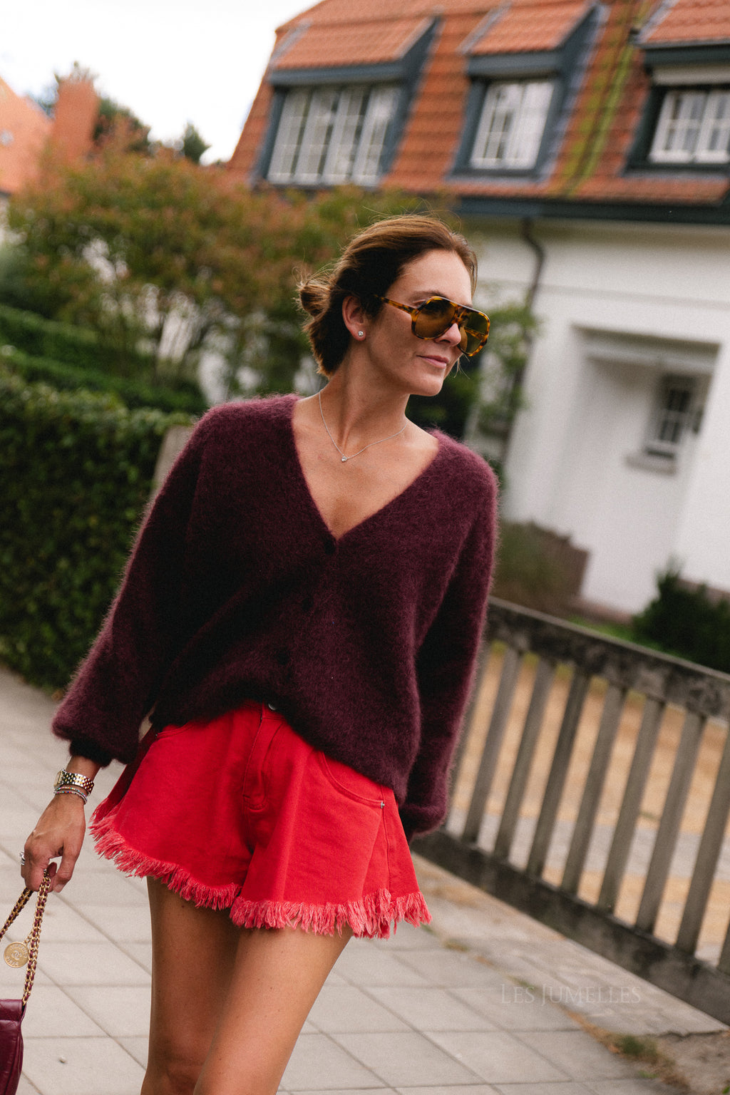 Penelope mohair cardigan burgundy